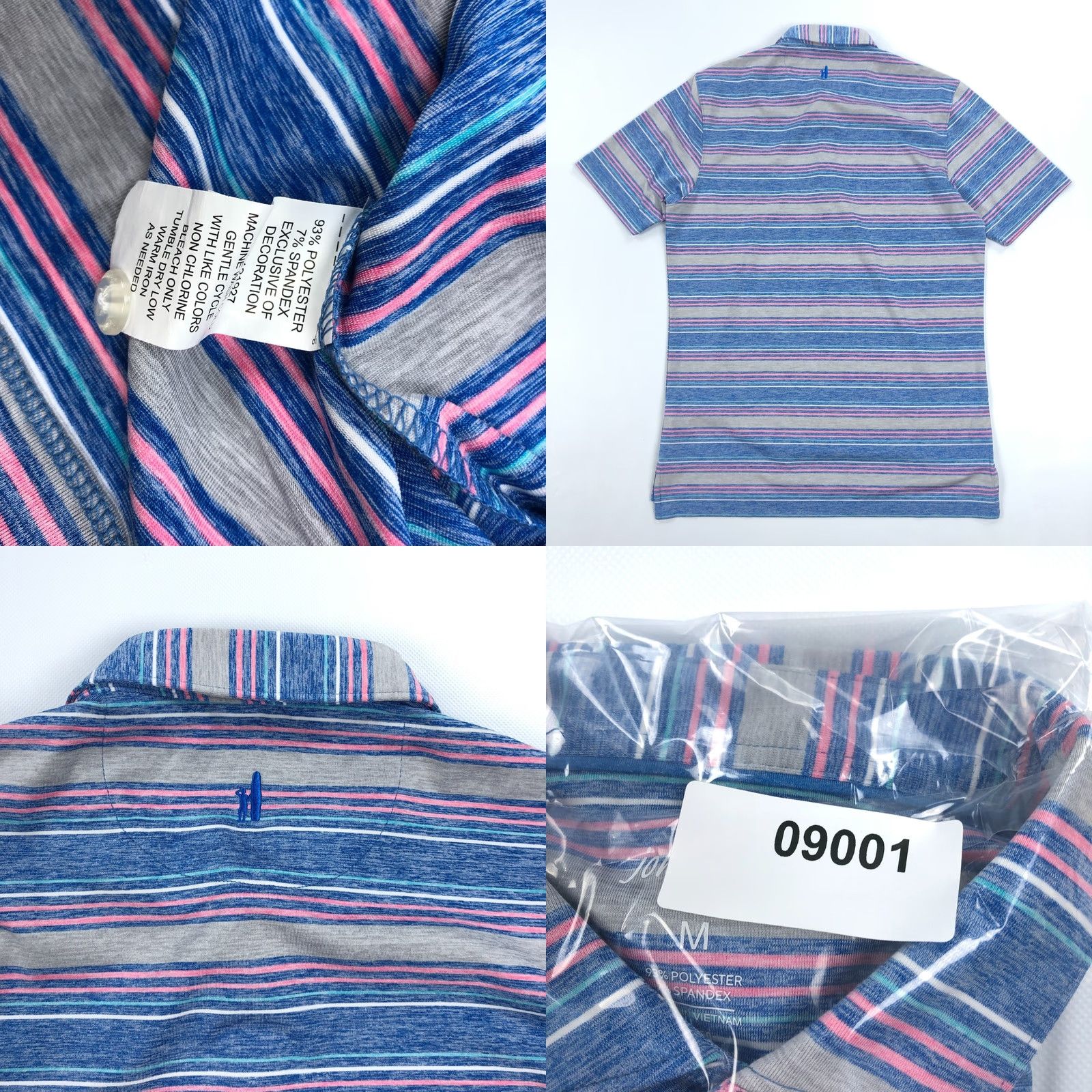 johnnie-O johnnie-O Polo Shirt Men M Golf Striped Preppy Coastal St James Sports Tennis Lightweight UV Performance Shirt Size US M / EU 48-50 / 2 - 8 Thumbnail