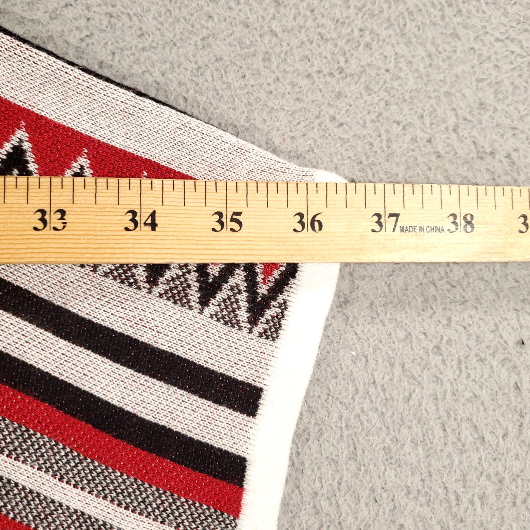 Vintage VINTAGE Southwest Cardigan One Size Red White Black Geometric Southwestern Open Front Size ONE SIZE - 4 Thumbnail