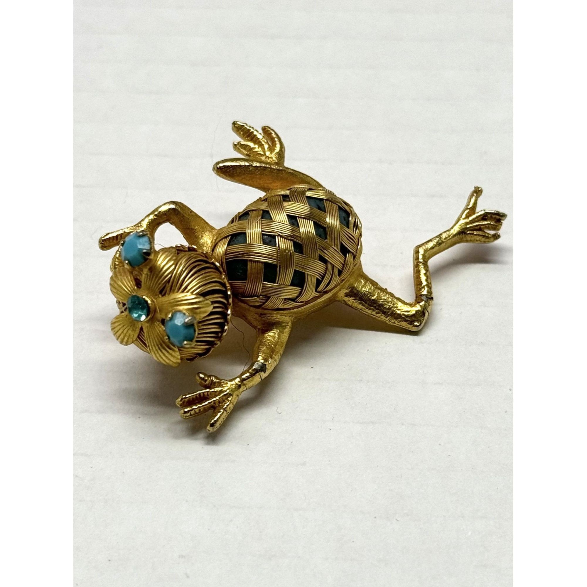 Vintage Vintage wire wrapped jewel frog brooch pin Size ONE SIZE - 1 Thumbnail