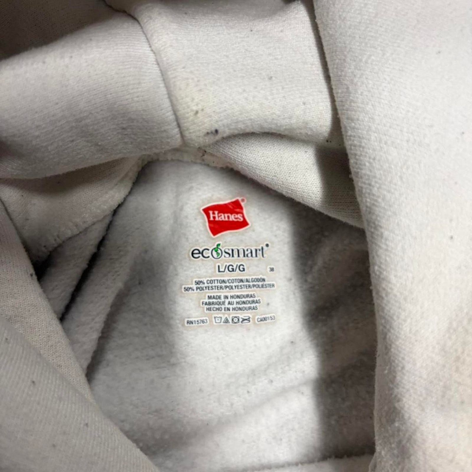 Hanes 2000s blank white hoodie Size US L / EU 52-54 / 3 - 4 Thumbnail
