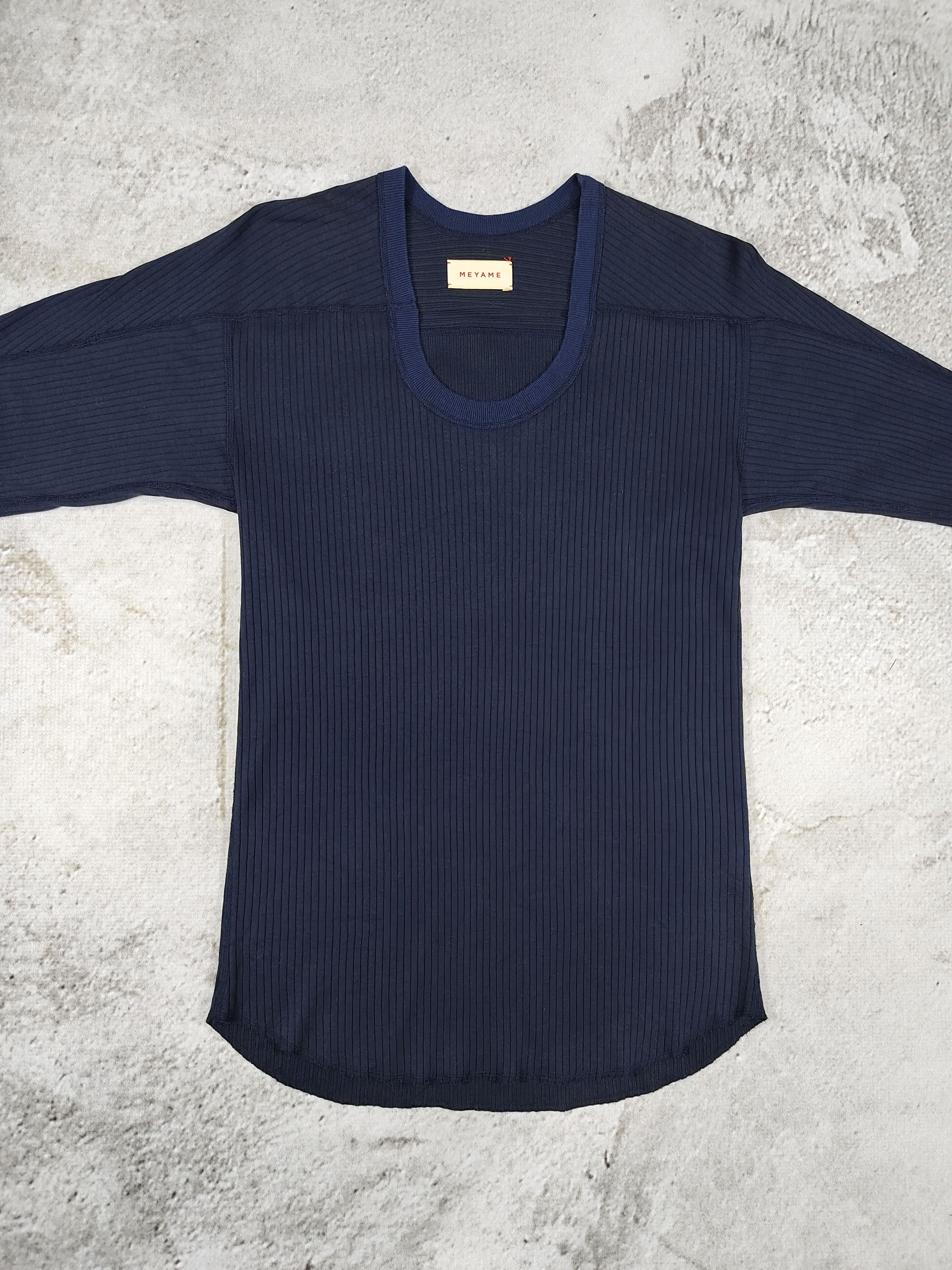 Japanese Brand Meyame🇯🇵 U Neck Cut Sewn Minimalist Normcore Ribbed Top Size M / US 6-8 / IT 42-44 - 4 Thumbnail