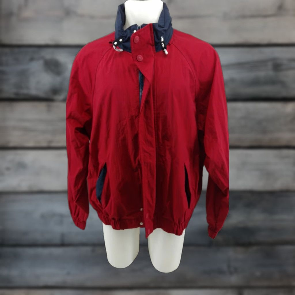 Tommy Hilfiger VINTAGE Tommy Hilfiger Mens Windbreaker Jacket XL Full Zip Sailin g Red Nylon Front Zip Vintage Windbreaker Size US XL / EU 56 / 4 - 1 Thumbnail