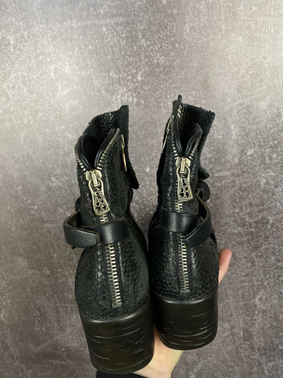 A.S.98 Vintage AS 98 Ankle Rick Owens Style Leather Biker Boots Size US 8 / IT 38 - 5 Thumbnail