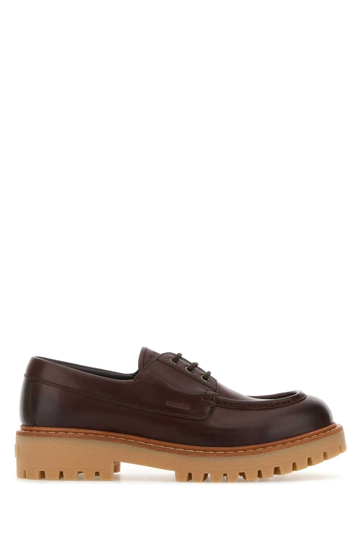 Prada Brown Leather Lace-Up Shoes Size US 8 / EU 41 - 1 Thumbnail