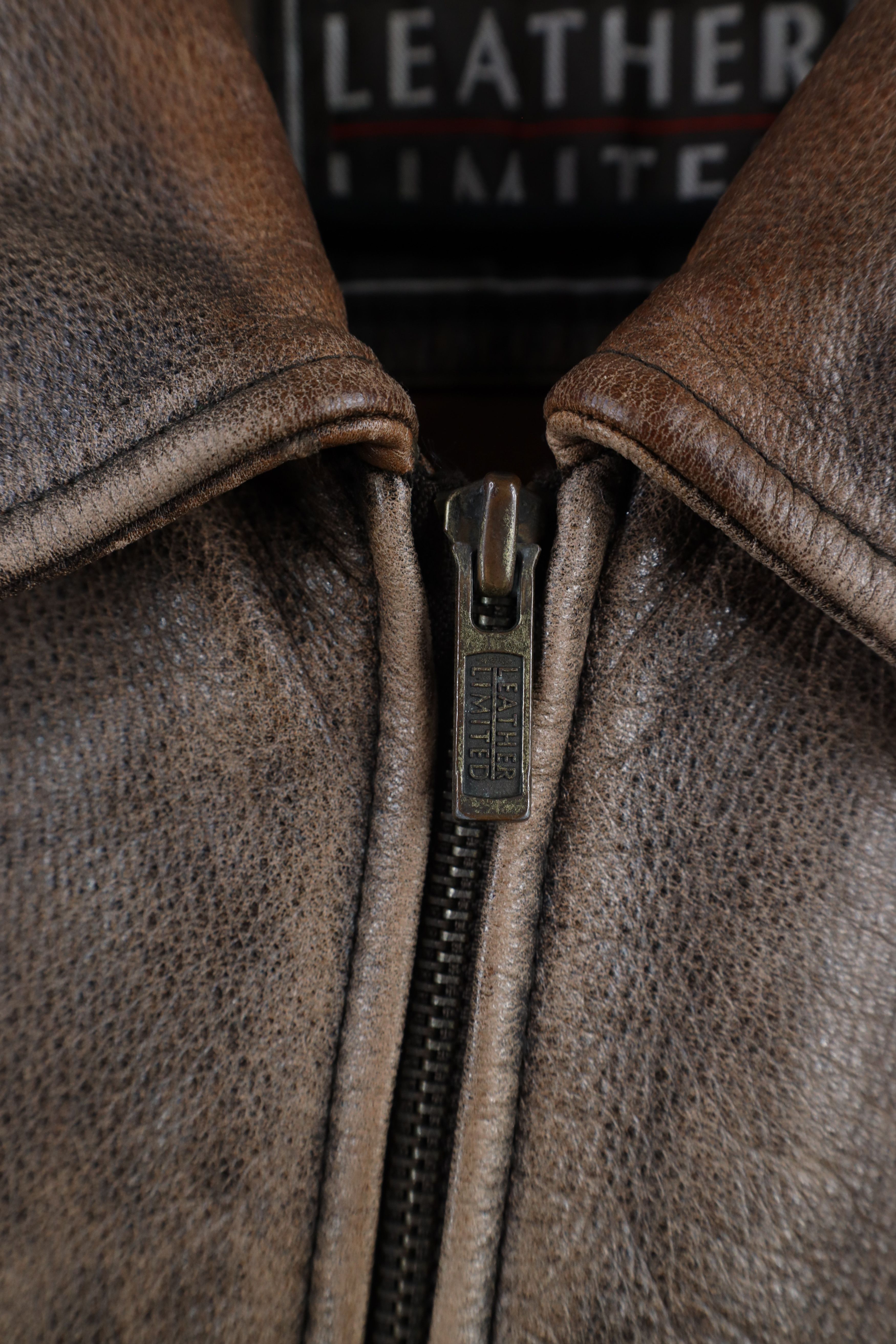 Vintage Vintage 90s Streetwear Distressed Full Zip Leather Jacket Size US XXL / EU 58 / 5 - 7 Thumbnail