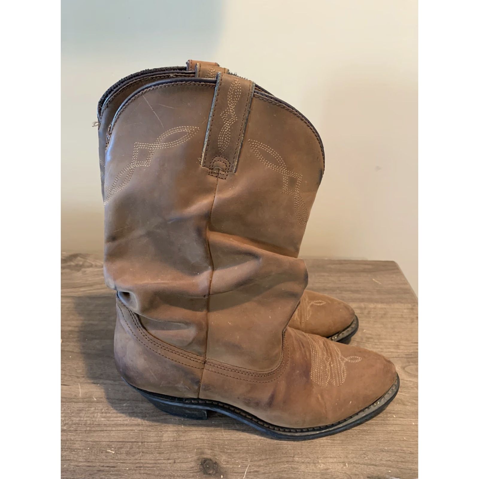 Vintage Womens Size 9 SHYANNE Shy Slouch Brown Leather Western Cowgirl Boots Womens Boots Brown Leather Western Cowgirl Slouch Shy 9 Mens? Size US 9 / IT 39 - 6 Thumbnail