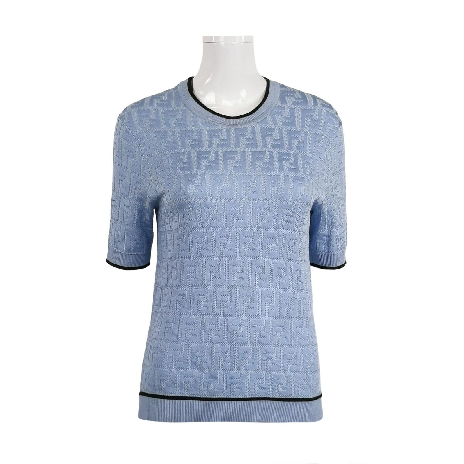 Fendi Fendi Cotton Color Block Round Neck Sweater Size M / US 6-8 / IT 42-44 - 1 Thumbnail