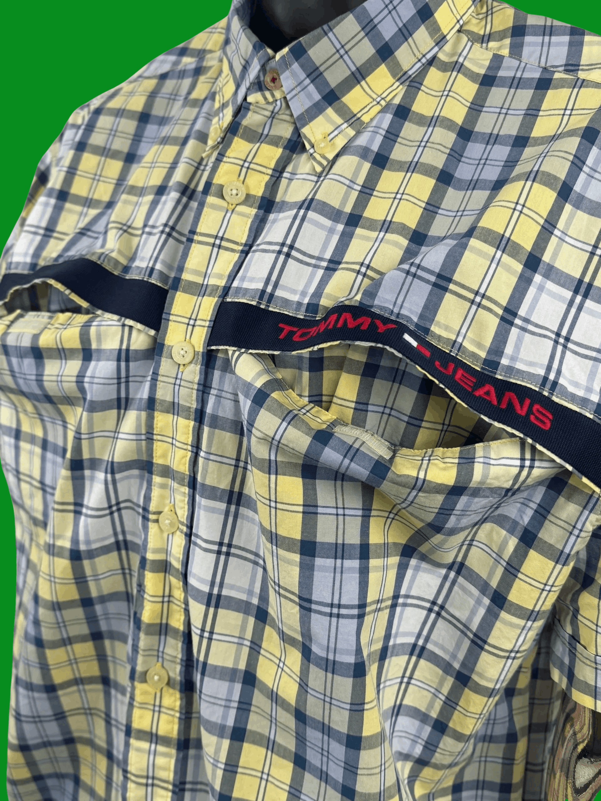 Tommy Hilfiger VTG Tommy Jeans Plaid Chest Strap & Velcro Pockets Size US XL / EU 56 / 4 - 5 Thumbnail