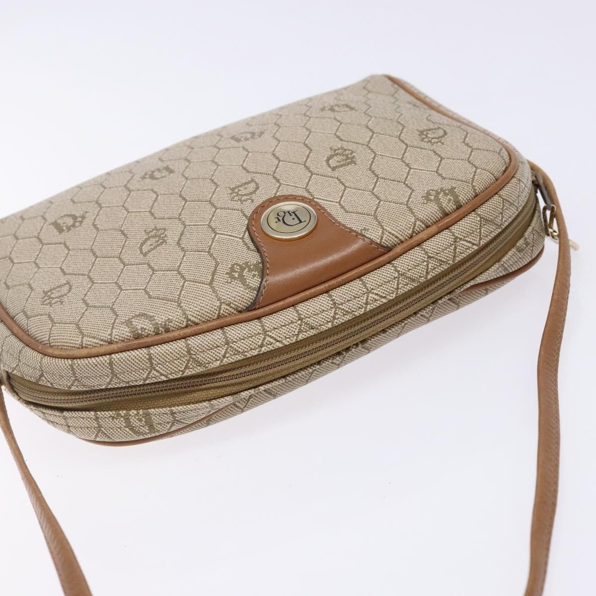 Dior DIOR Honeycomb Canvas Shoulder Bag Pvc Beige Gold Size ONE SIZE - 6 Thumbnail