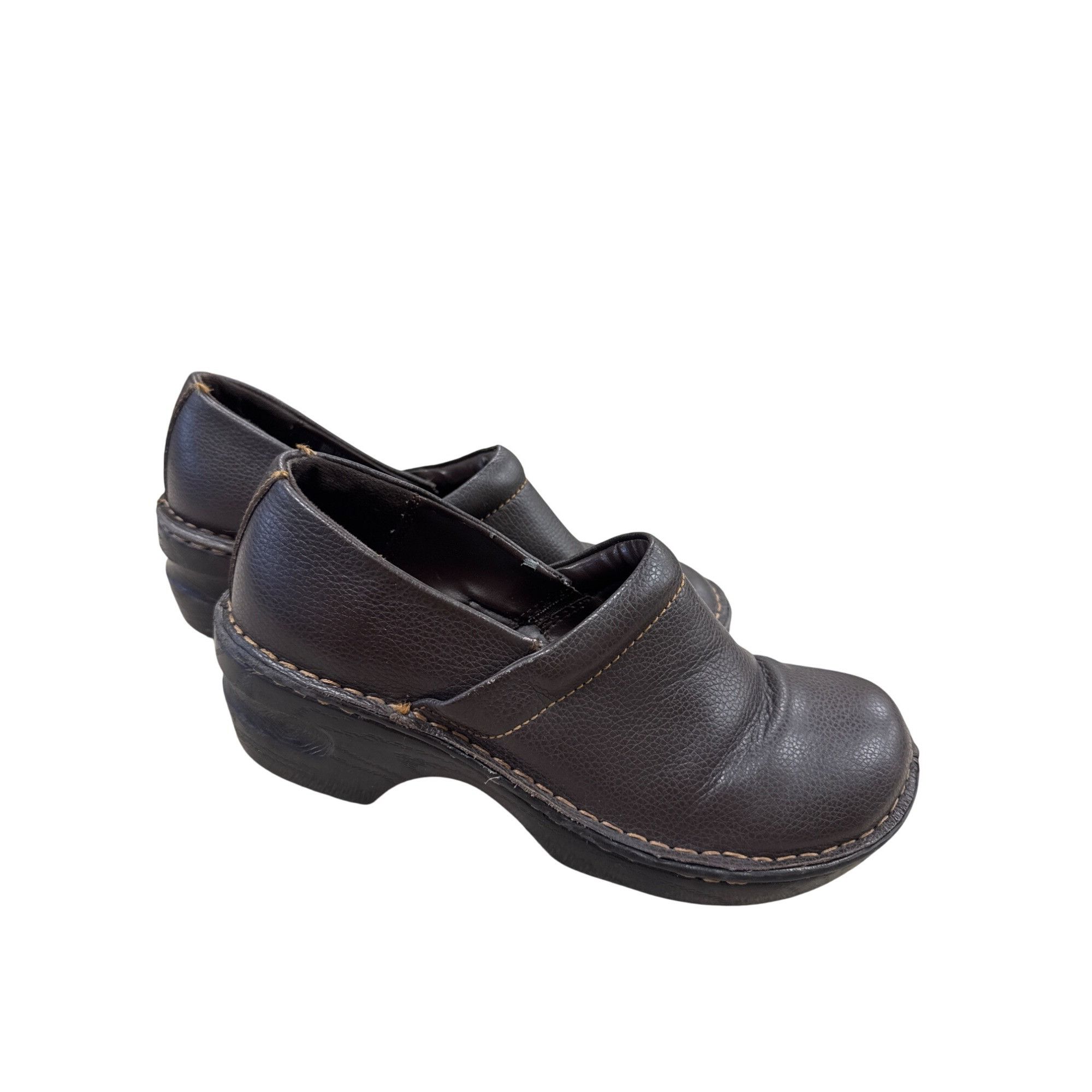 Sonoma Sonoma Womens Brown Leather Clogs Mules 7.5M SKU 7181 Size US 7.5 / IT 37.5 - 4 Thumbnail