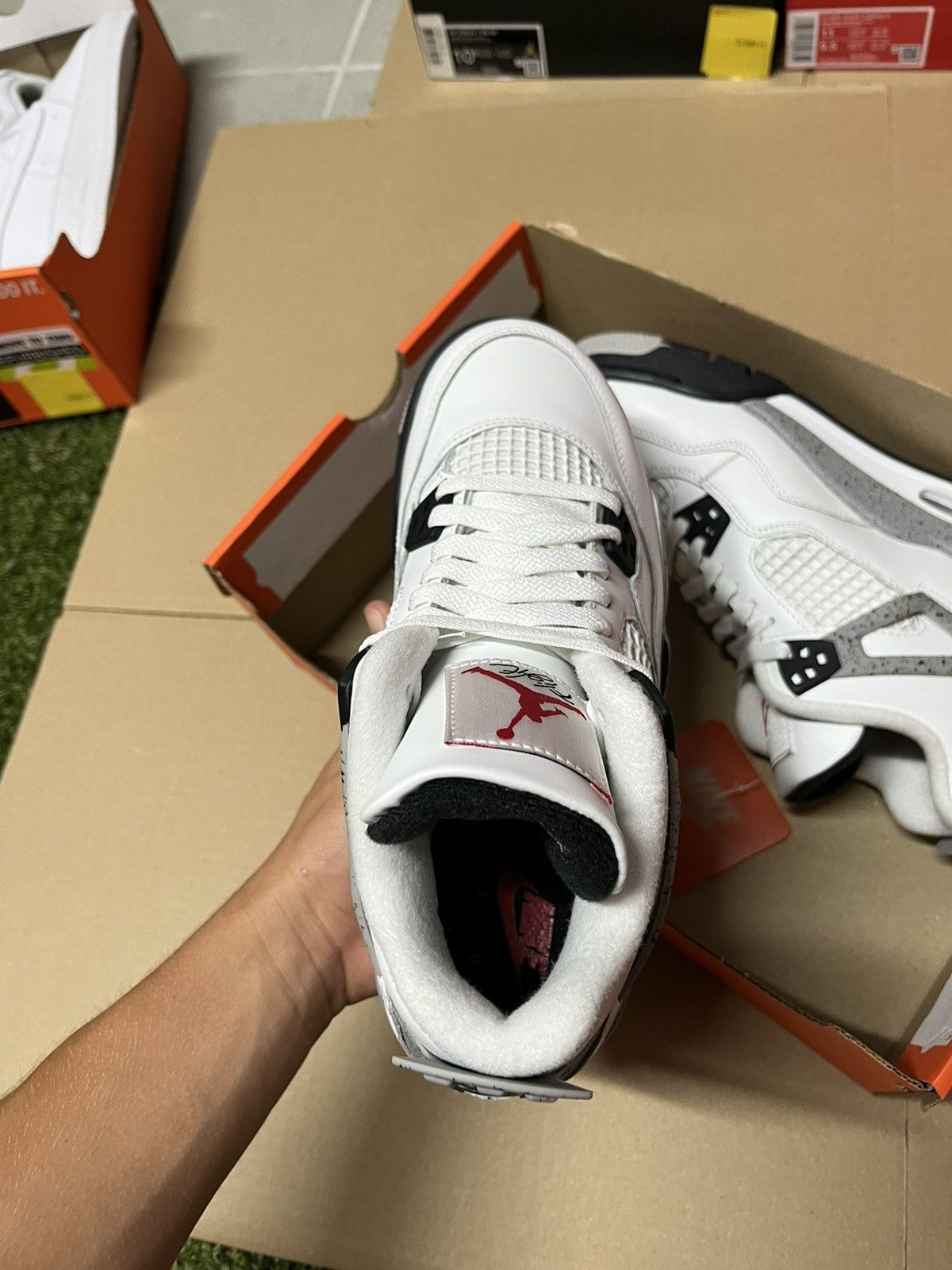 Nike Jordan 4 Retro White Cement Gs Size US 4.5 / IT 34.5 - 5 Thumbnail