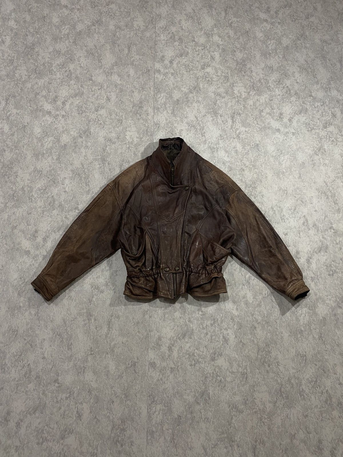 Le Grande Bleu (L.G.B.) Vintage Distressed Leather Jacket LGB If Six Was Nine Style Size M / US 6-8 / IT 42-44 - 1 Thumbnail