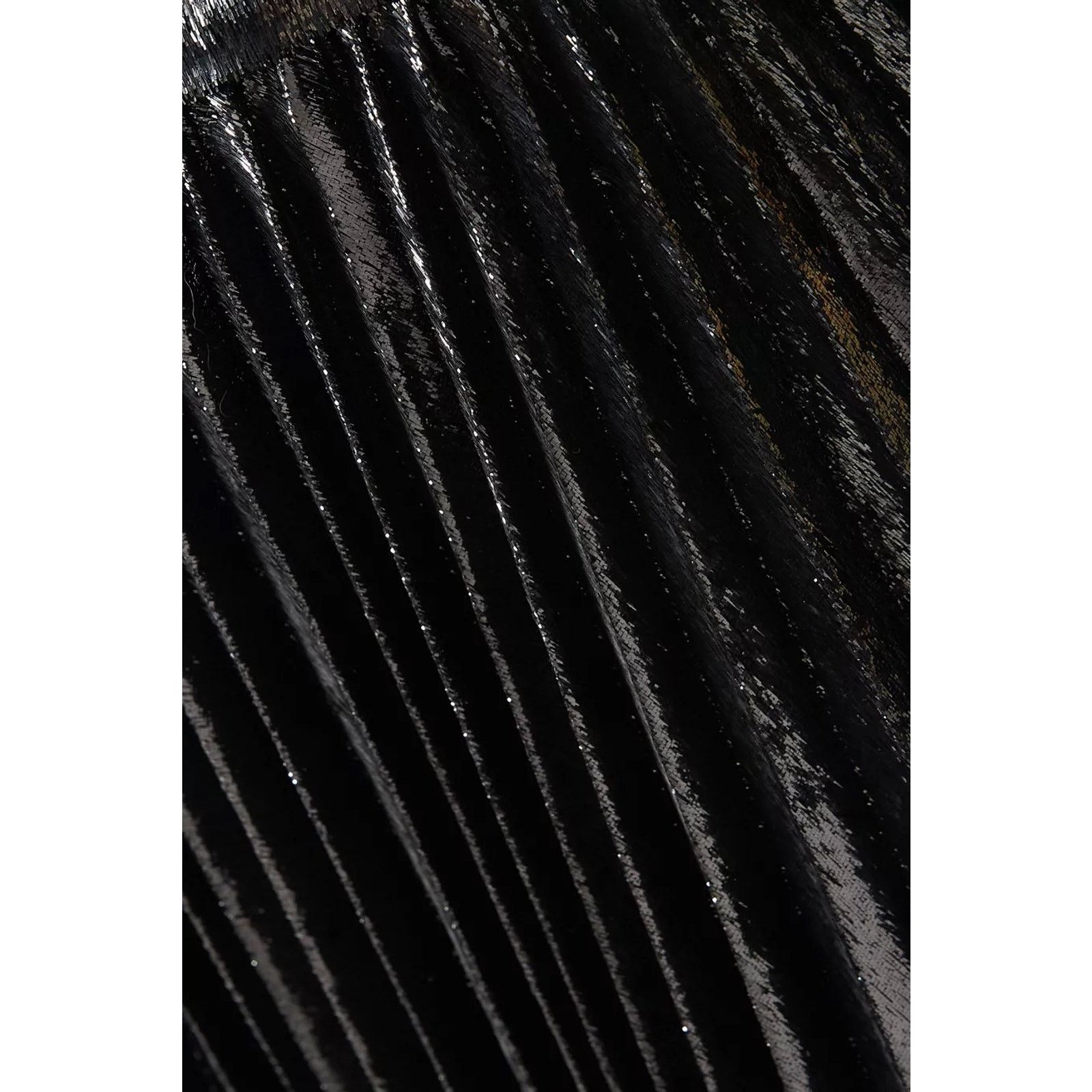 Dolce & Gabbana Dolce & Gabbana Black Pleated Midi Skirt Lamé Velvet IT 42 Size 28" / US 6 / IT 42 - 4 Thumbnail