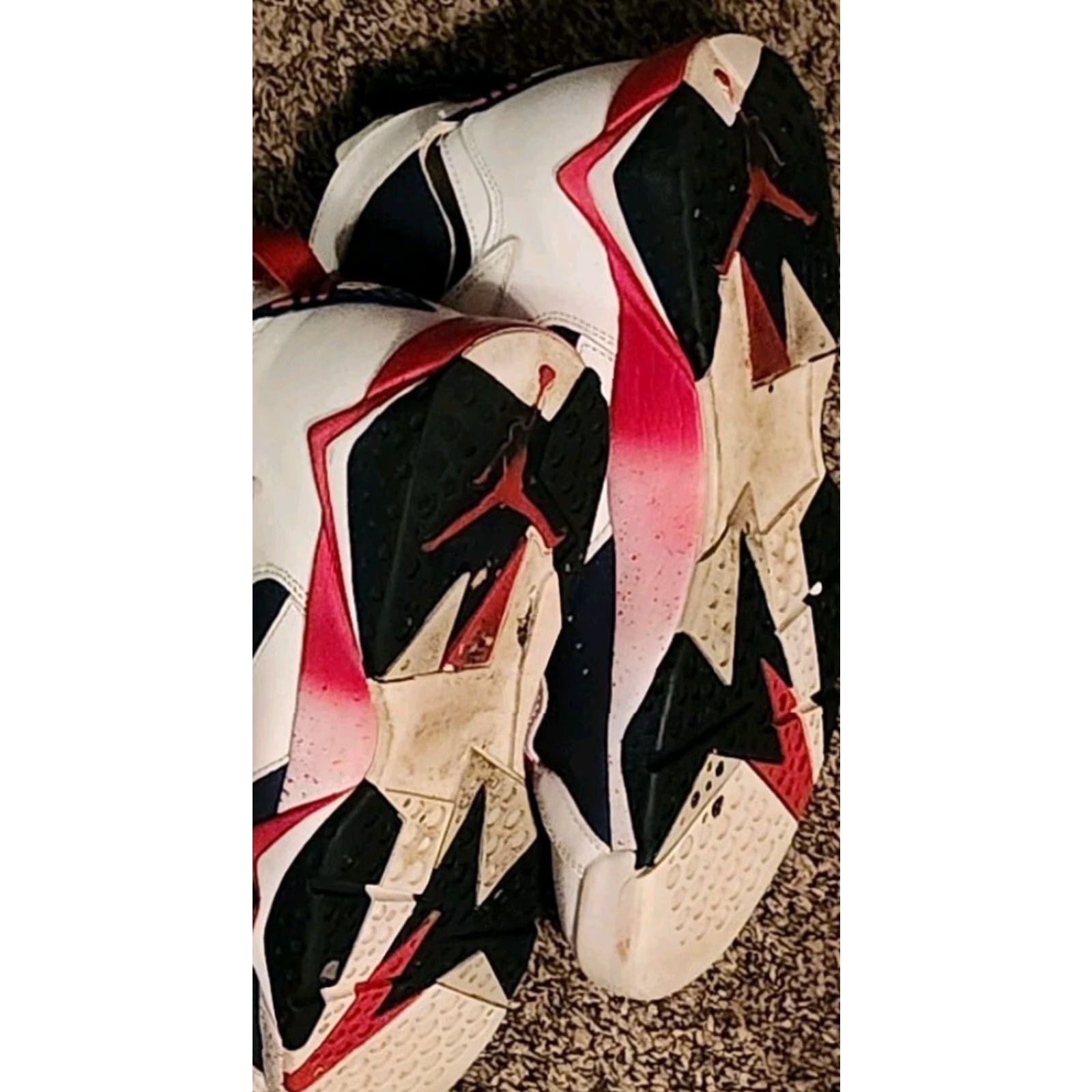 Nike Nike Air Jordan 7 VII Retro Men’s Tinker USA Olympic Alternate High Top Sneaker 10 White Rubber Fabric Size US 10 / EU 43 - 4 Thumbnail