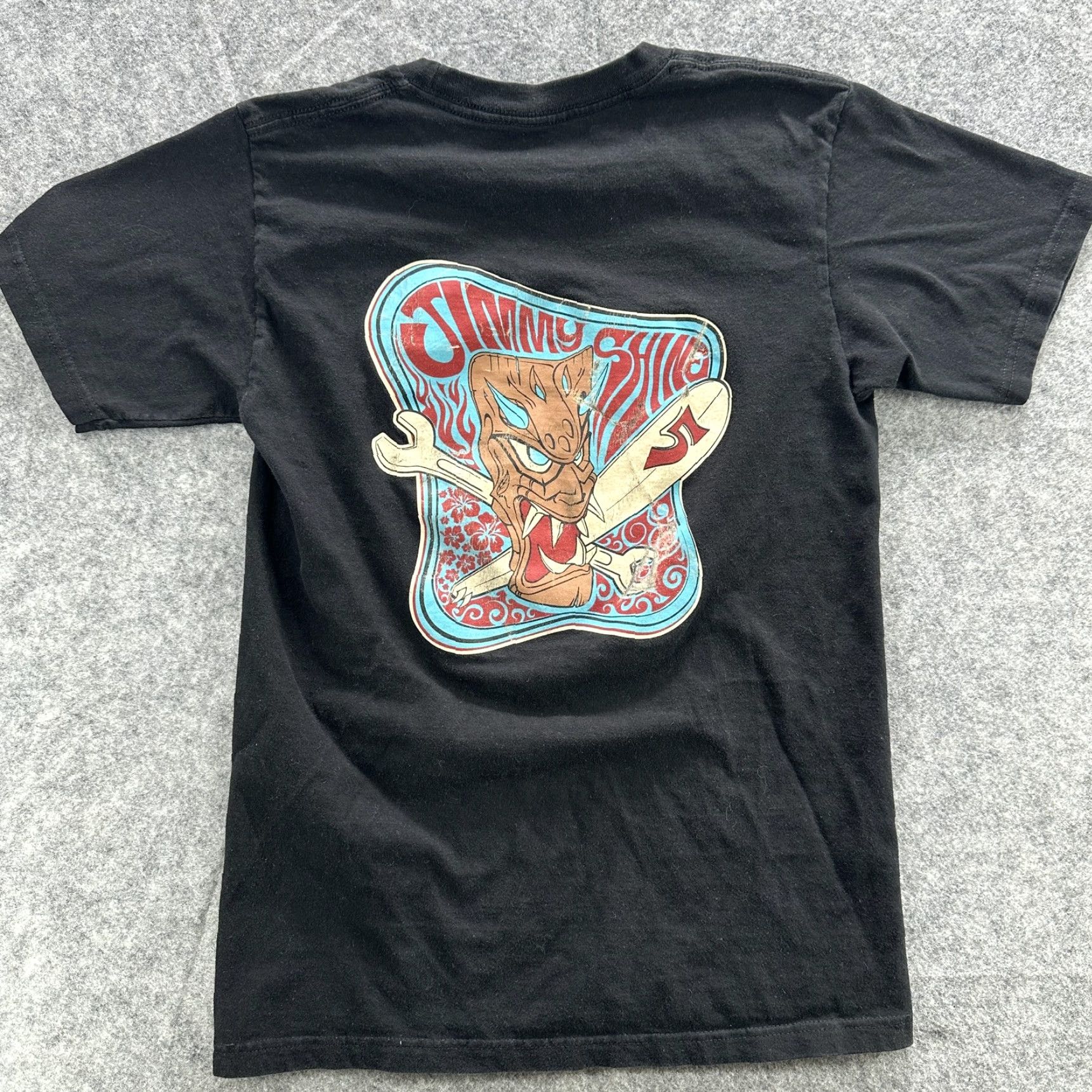 Garage VINTAGE Jimmy Shine Shirt Mens Medium Black Graphic Print Hot Rod Garage Tiki Art Tee Size US M / EU 48-50 / 2 - 7 Thumbnail