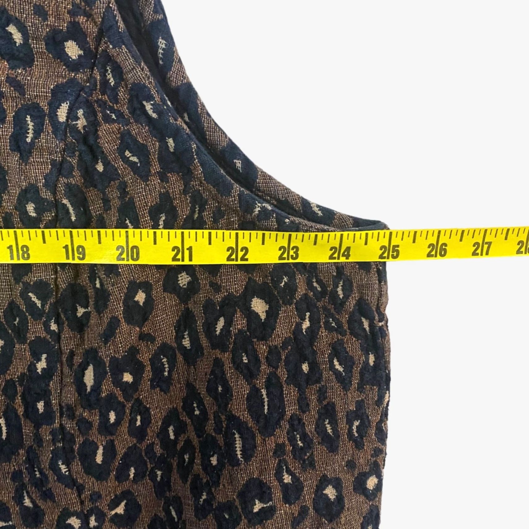 Vintage VINTAGE Jennifer Moore Vest Full Zip Womens Plus 20W Brown Cheetah Textured Leopard Print 100% Cotton Size 3XL / US 20-22 - 7 Thumbnail