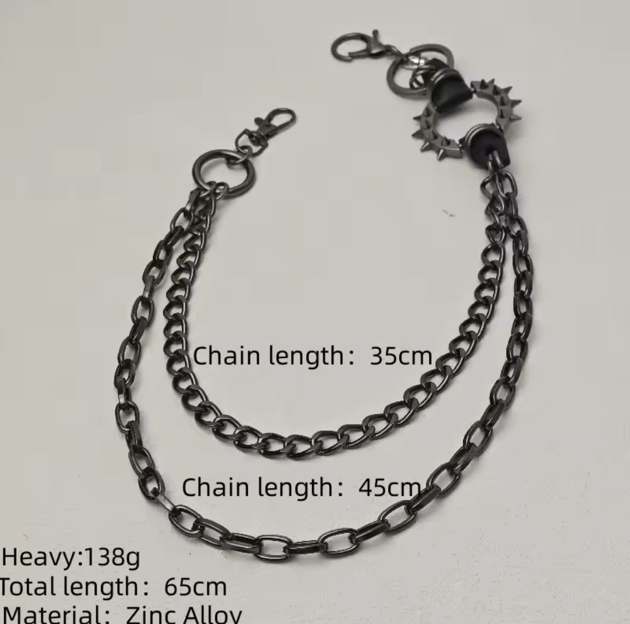 Jean × Vintage Retro Willow Nail Black Gun Plated Metal Chain Size ONE SIZE - 10 Thumbnail