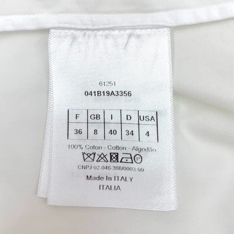 Dior Dior White bee embroidered cotton lapel single-breasted sh Size XS / US 0-2 / IT 36-38 - 7 Thumbnail