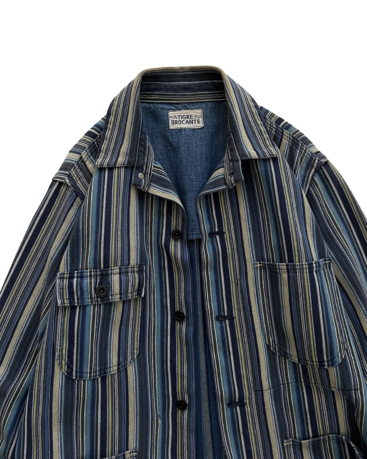 TIGRE BROCANTE TIGRE BROCANTE CHORE WORKWEAR STRIPE JACKET Size US M / EU 48-50 / 2 - 4 Thumbnail