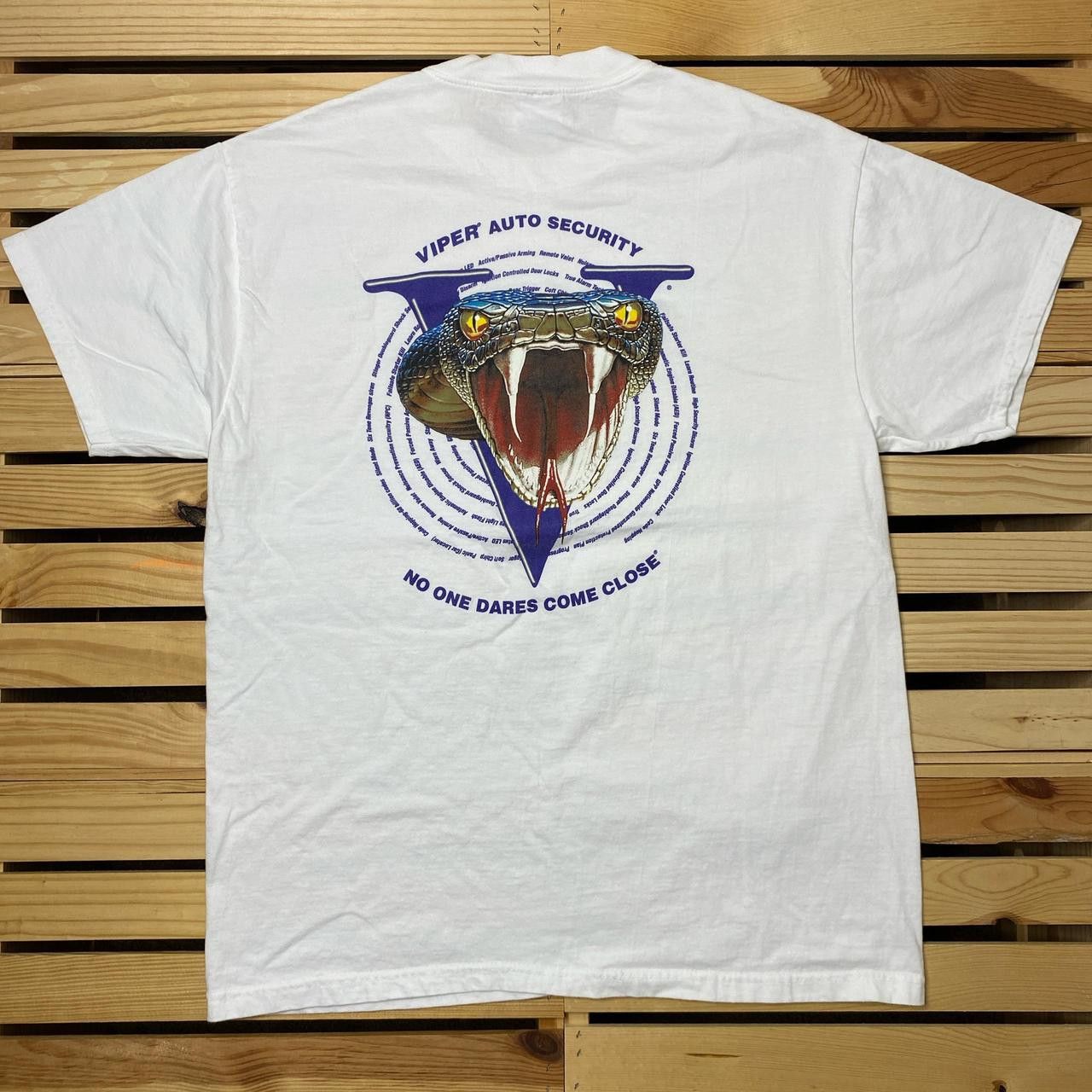 Hanes Vintage Viper Auto Security White Car Tee Size Large Size US L / EU 52-54 / 3 - 1 Thumbnail