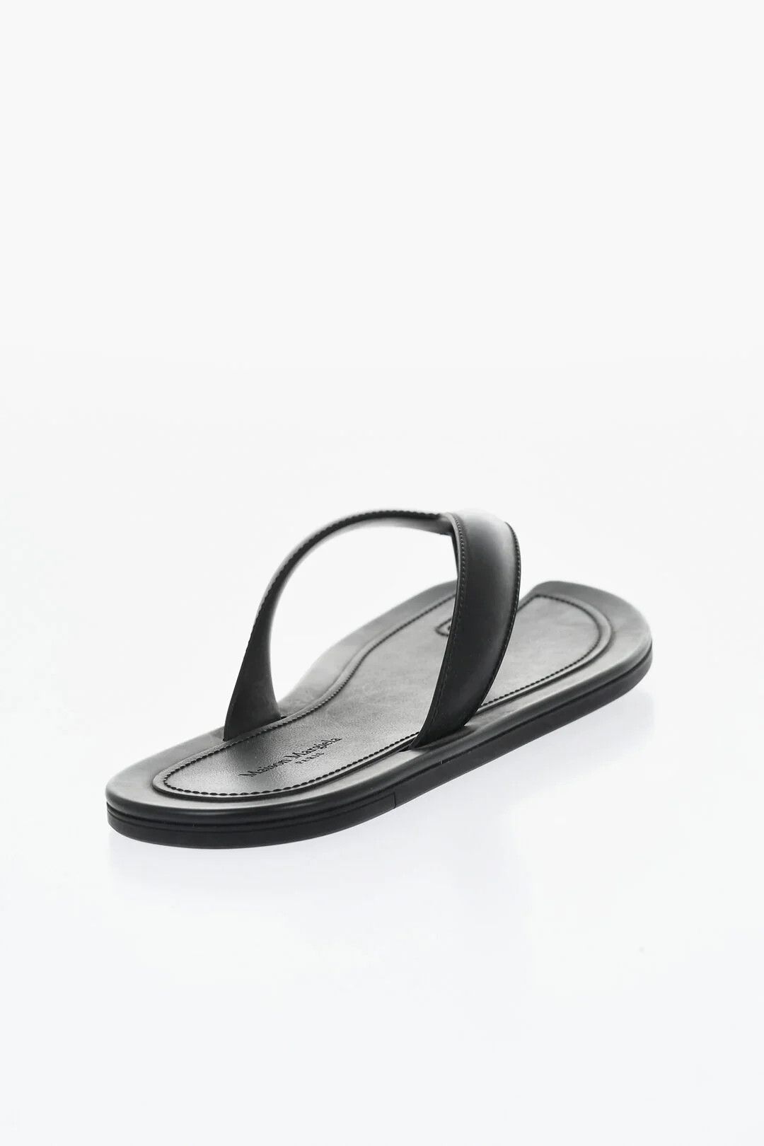 Maison Margiela og1mm0426 Vegan Leather Flip-Flops in Black Size US 5 / IT 35 - 2 Thumbnail