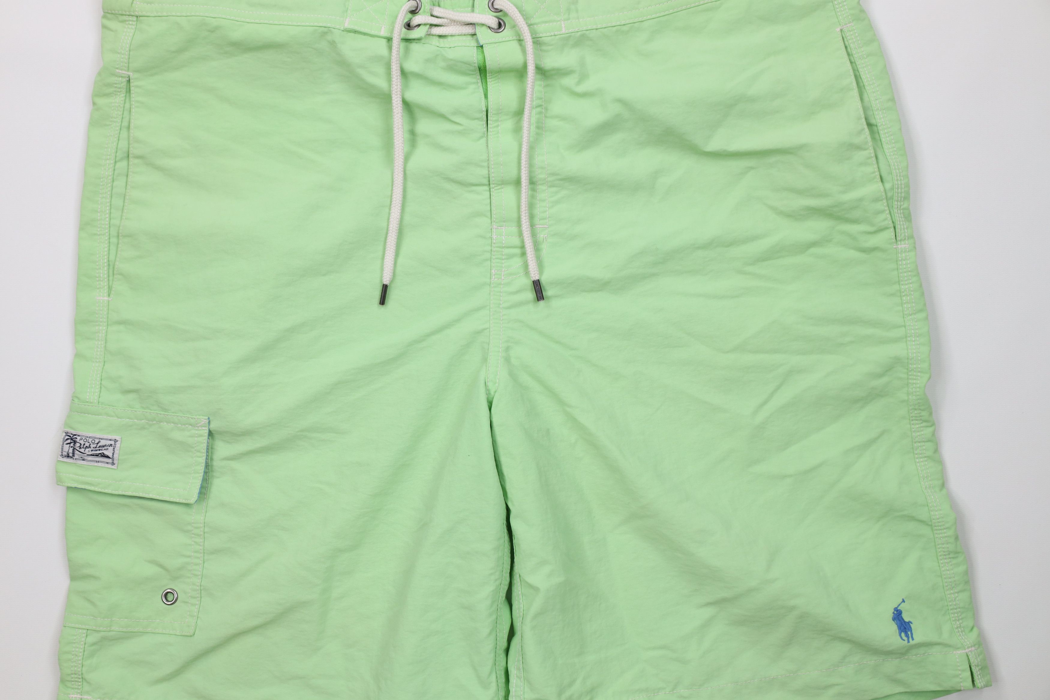 Ralph Lauren Vintage Ralph Lauren Cargo Shorts Swim Trunks Lime Green Size US 34 / EU 50 - 3 Thumbnail
