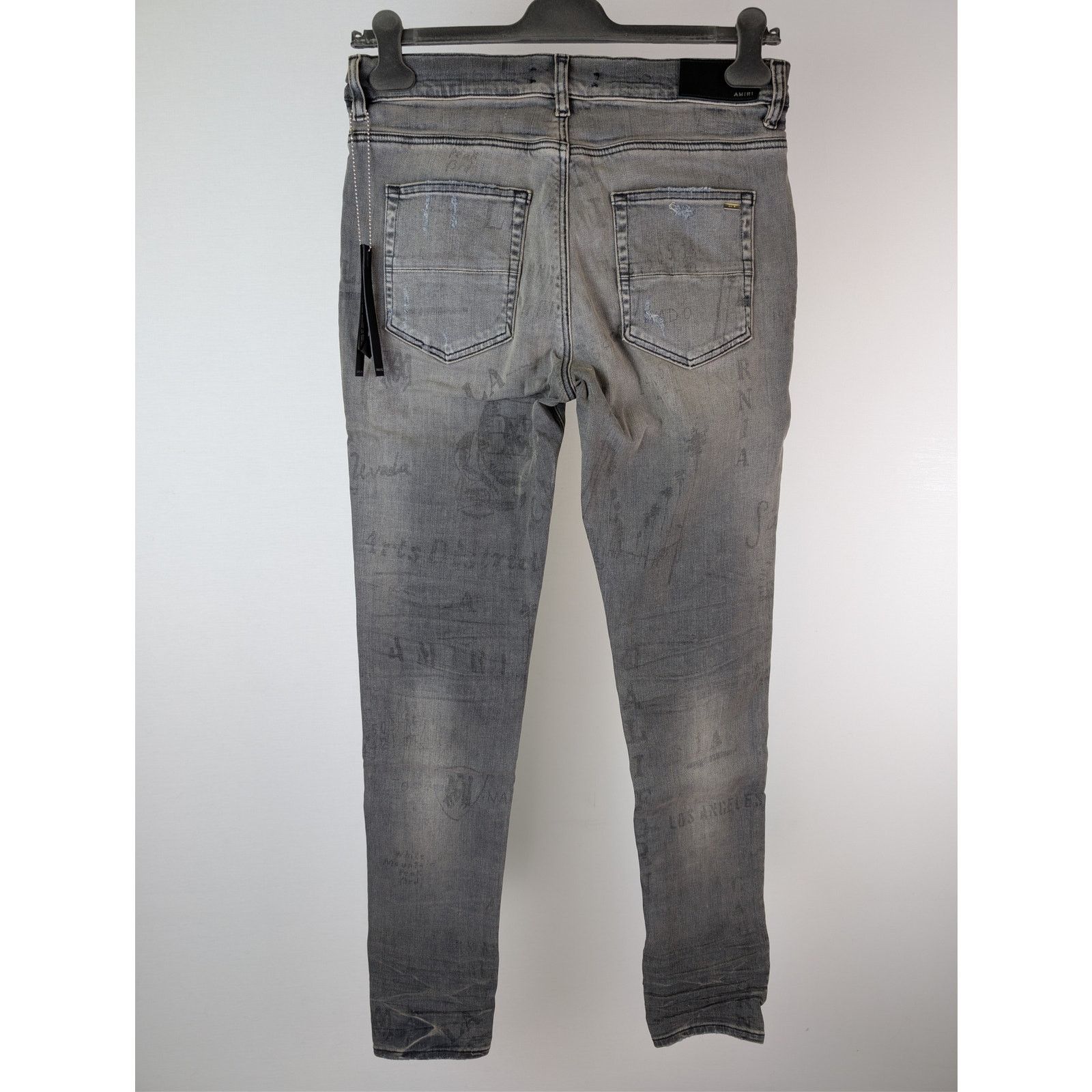 Amiri o1rshd1 Q:2 / Military Stencil Jean Denim Jeans in Grey 36 Size US 36 / EU 52 - 10 Thumbnail