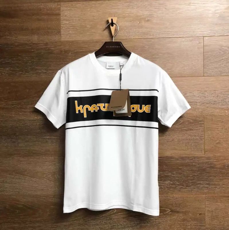 Burberry Burberry White Cotton Men's T-Shirt Size US XXS / EU 40 - 1 Thumbnail