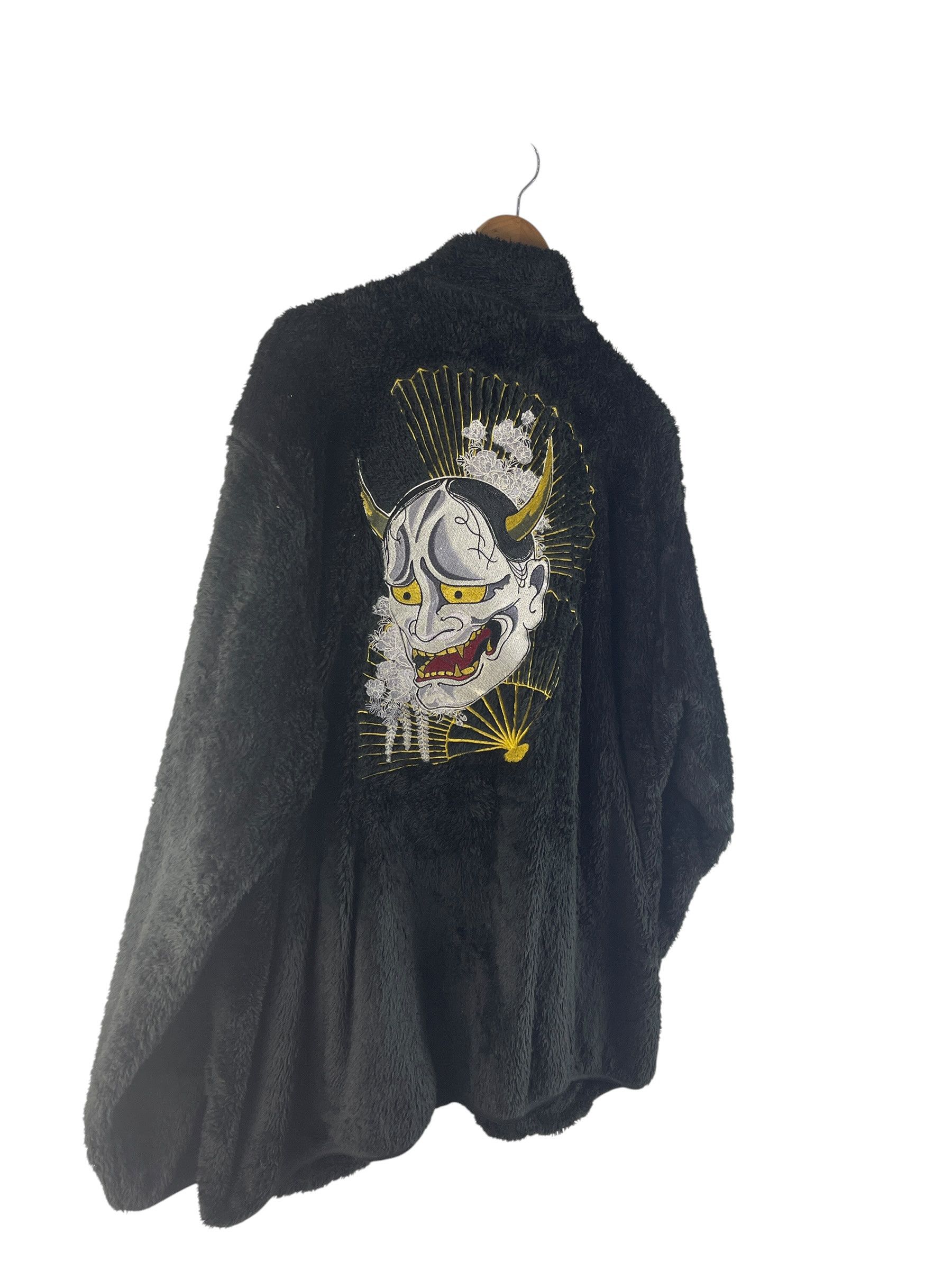 Japanese Brand FUGUTAITEN Hannya Oni Embroidery Sherpa Fleece Jacket Size US XXL / EU 58 / 5 - 6 Thumbnail