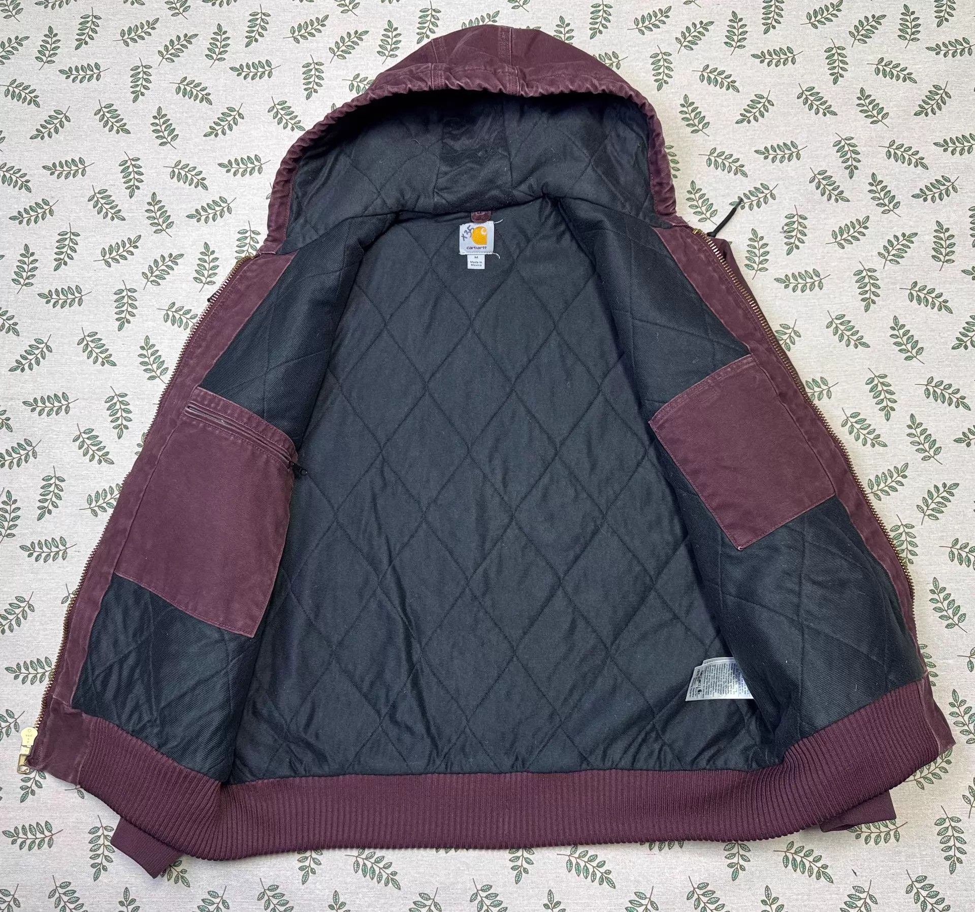 Carhartt Carhartt J130 Vintage Wine Red Hooded Work Jacket M Size US M / EU 48-50 / 2 - 4 Thumbnail