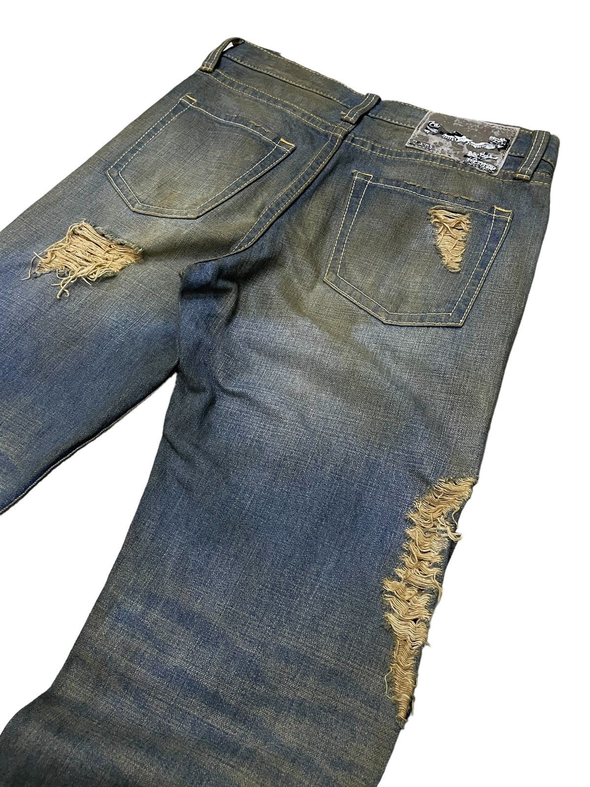 Hysteric Glamour × In The Attic Co&Lu Japan Mud Wash Distressed Jeans Size US 30 / EU 46 - 11 Thumbnail