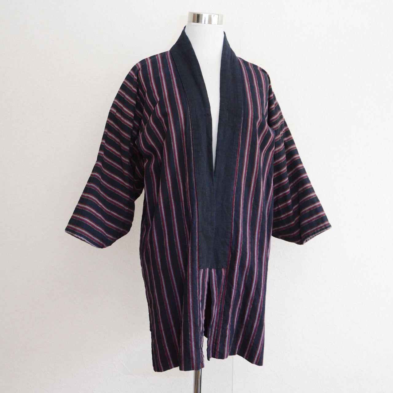 Other Vintage Japanese Noragi Indigo Stripe Cotton Jacket Size L / US 10 / IT 46 - 1 Thumbnail