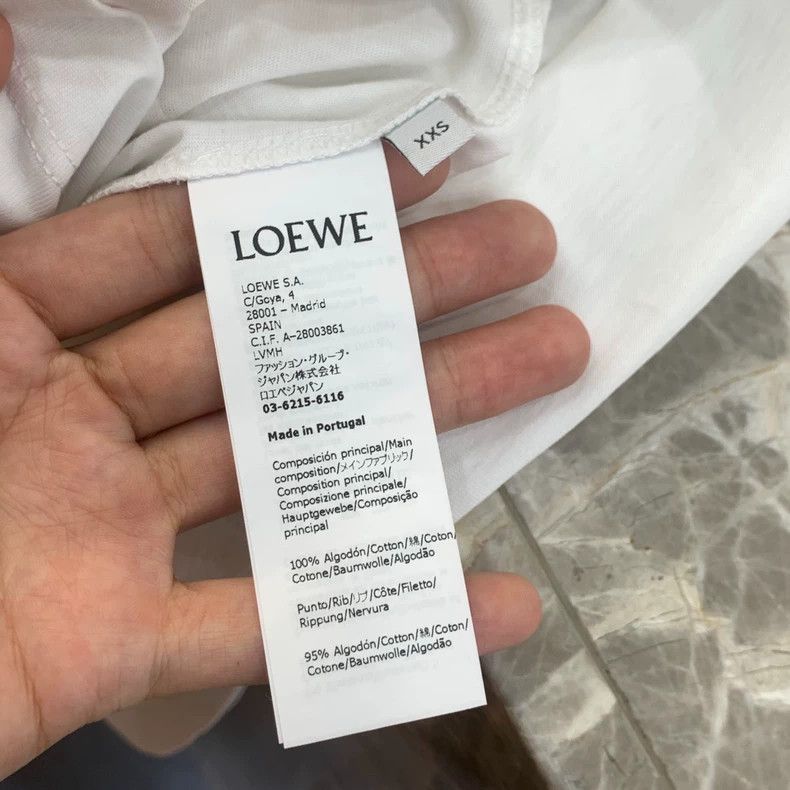 Loewe LOEWE White cotton short-sleeved t-shirt with round collar Size XXS / US 00 / IT 34 - 3 Thumbnail