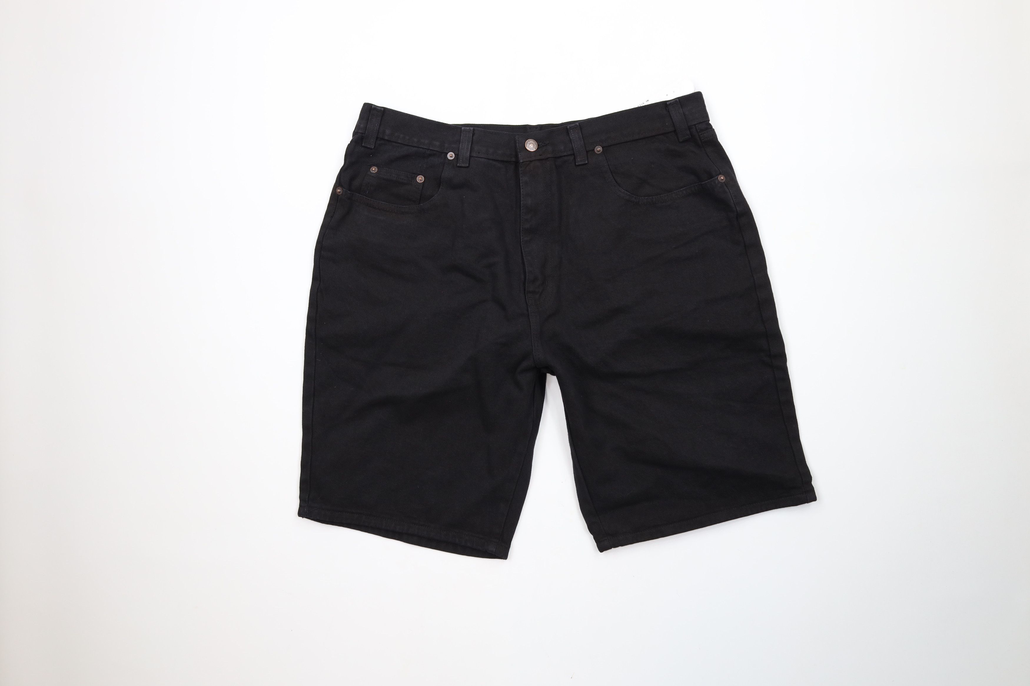 Vintage Deadstock Vintage 90s Streetwear Jean Shorts Jorts Black Size US 36 / EU 52 - 1 Thumbnail