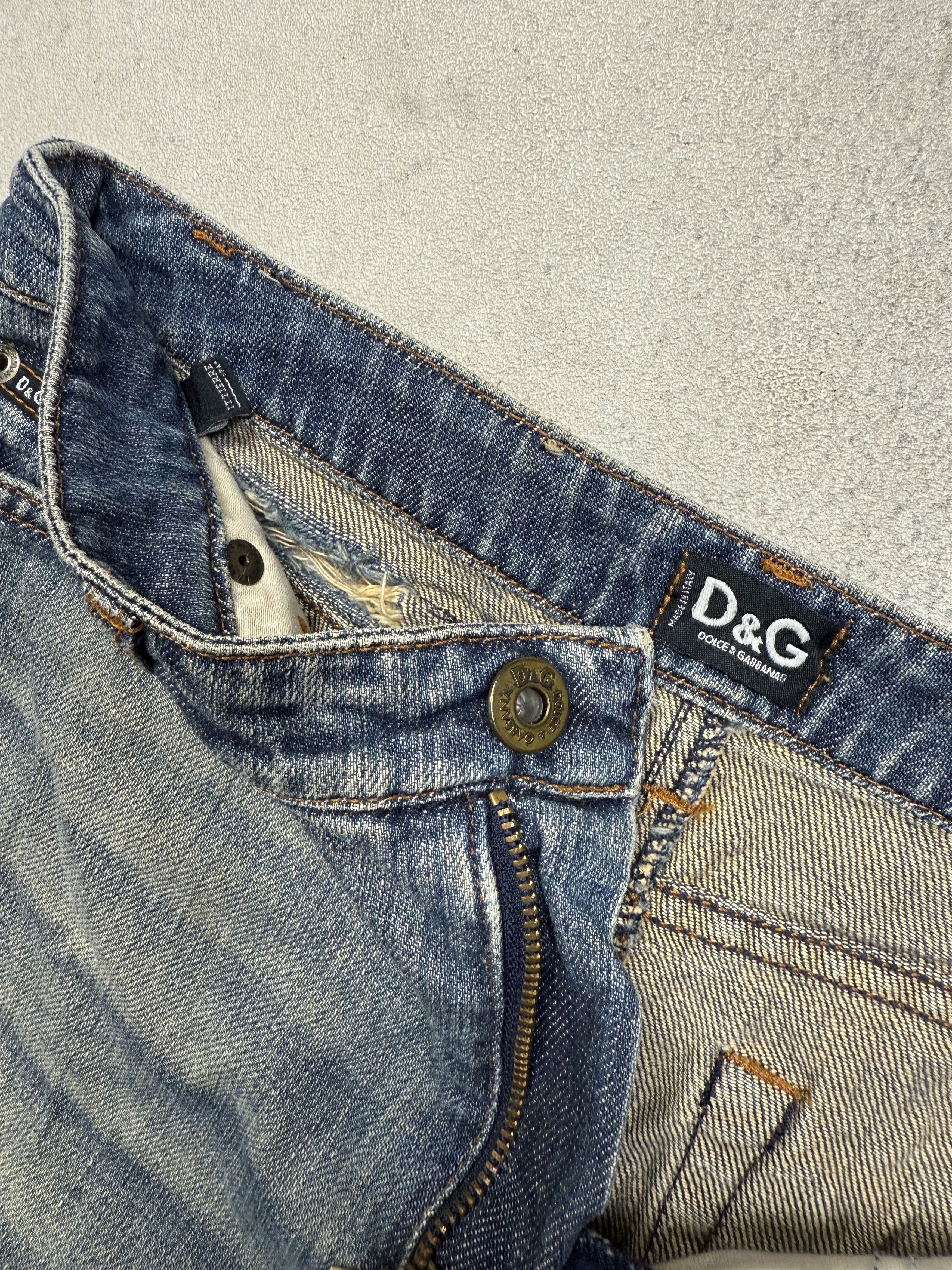 Dolce & Gabbana Dolce & Gabbana Distressed Denim Skirt Y2K D&G Size 27" / US 4 / IT 40 - 7 Thumbnail