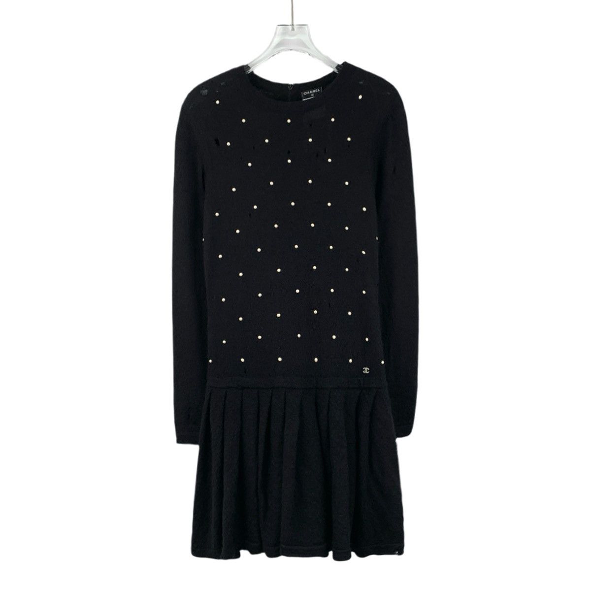 Chanel Chanel Black Beaded Mohair Round Neck Wrecking Style Dress Size XS / US 0-2 / IT 36-38 - 1 Thumbnail