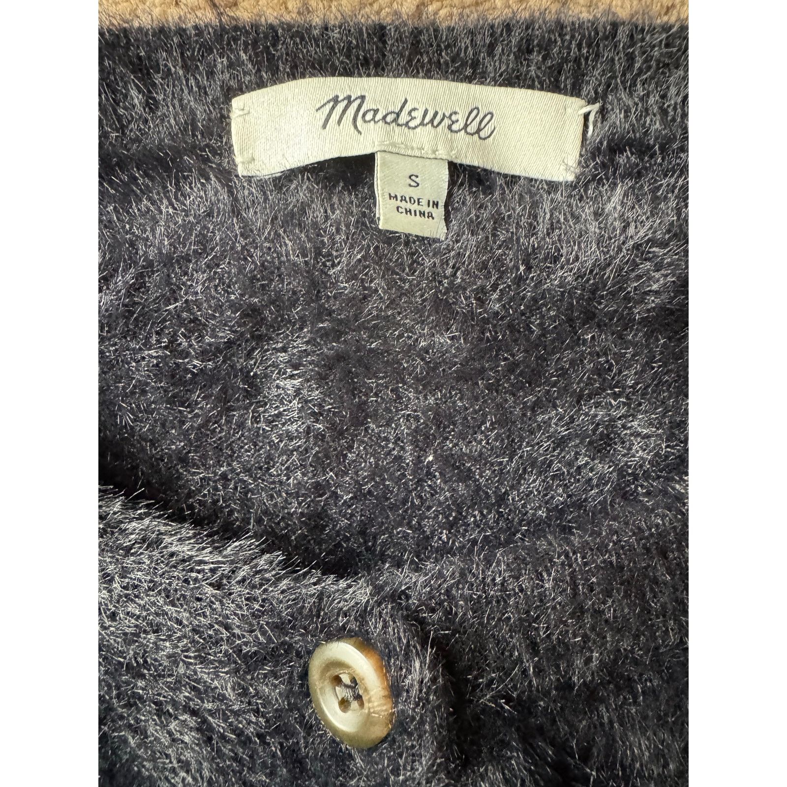 Madewell Madewell Hewitt Fuzzy Cardigan Sweater button down Black Size S / US 4 / IT 40 - 3 Thumbnail