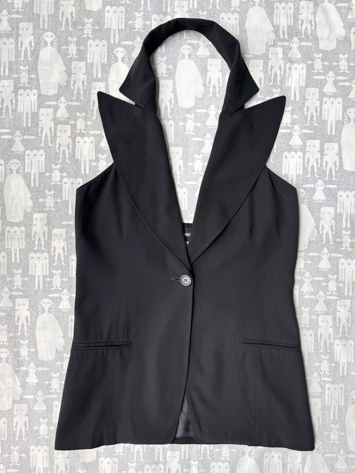 Ann Demeulemeester Ann Demeulemeester SS96 Backless Peak Lapel Vest Size 40S - 1 Thumbnail