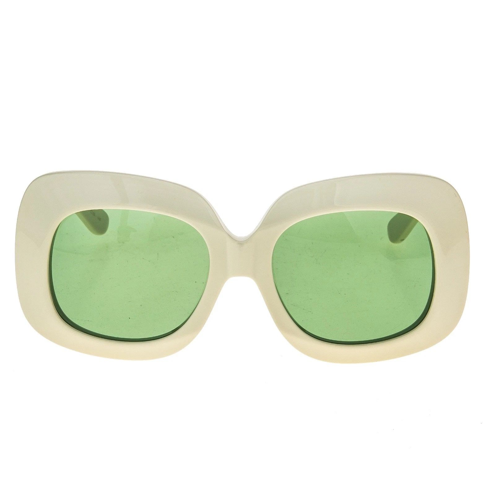 Valentino VALENTINO VLS180 Ivory Green Oversized VLS 180B Sunglasses Size ONE SIZE - 4 Thumbnail