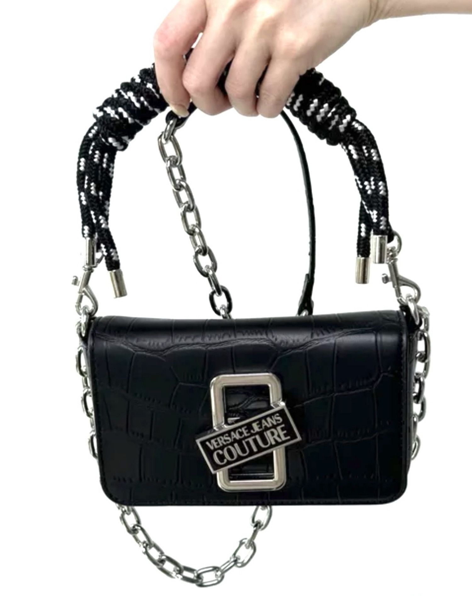 Versace Jeans Couture Versace Jeans Couture Rope Handle Croc Crossbody Bag Size ONE SIZE - 1 Thumbnail
