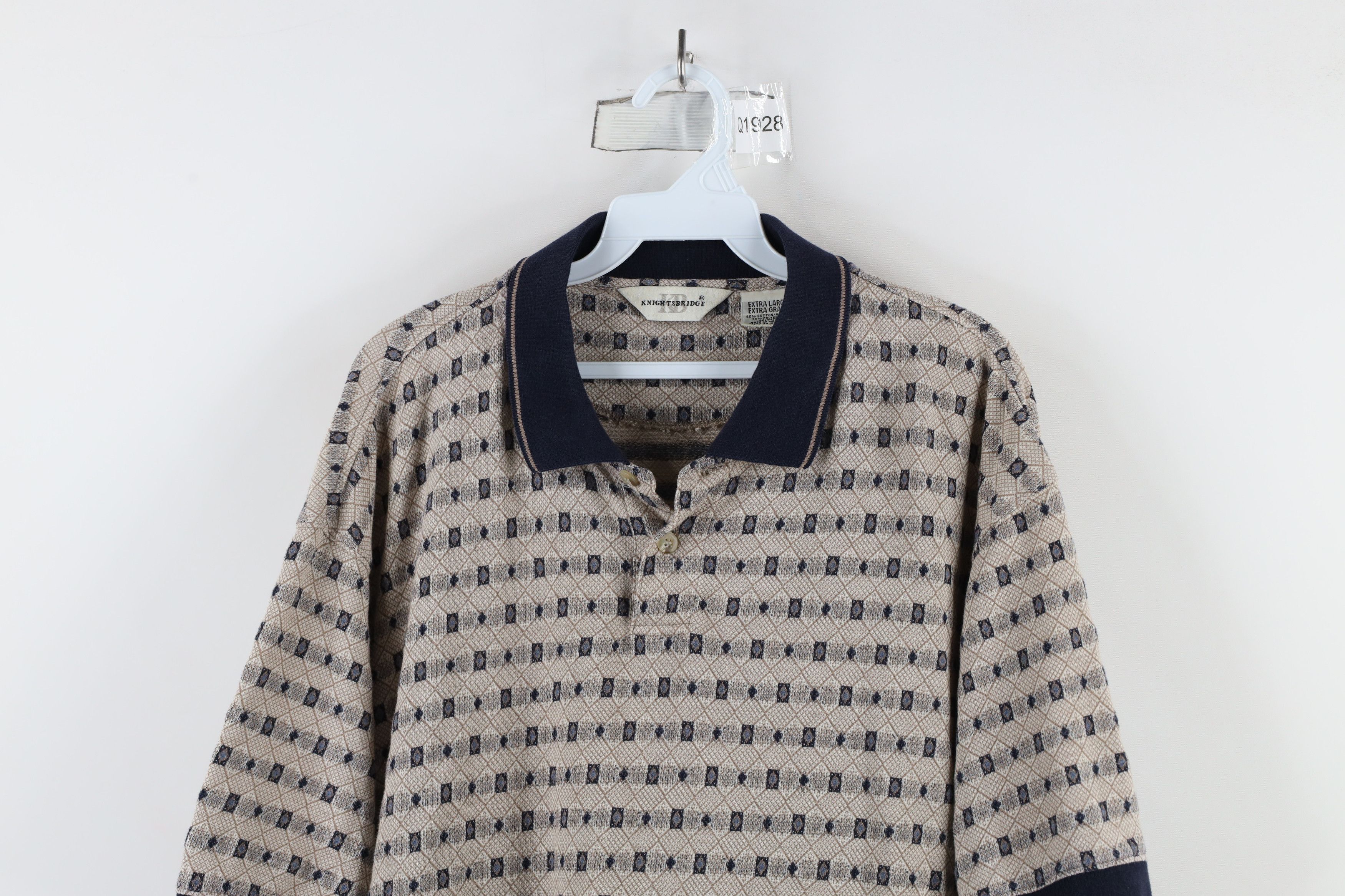 Vintage Vintage 90s Streetwear Diamond Knit Collared Polo Shirt Size US XL / EU 56 / 4 - 2 Thumbnail