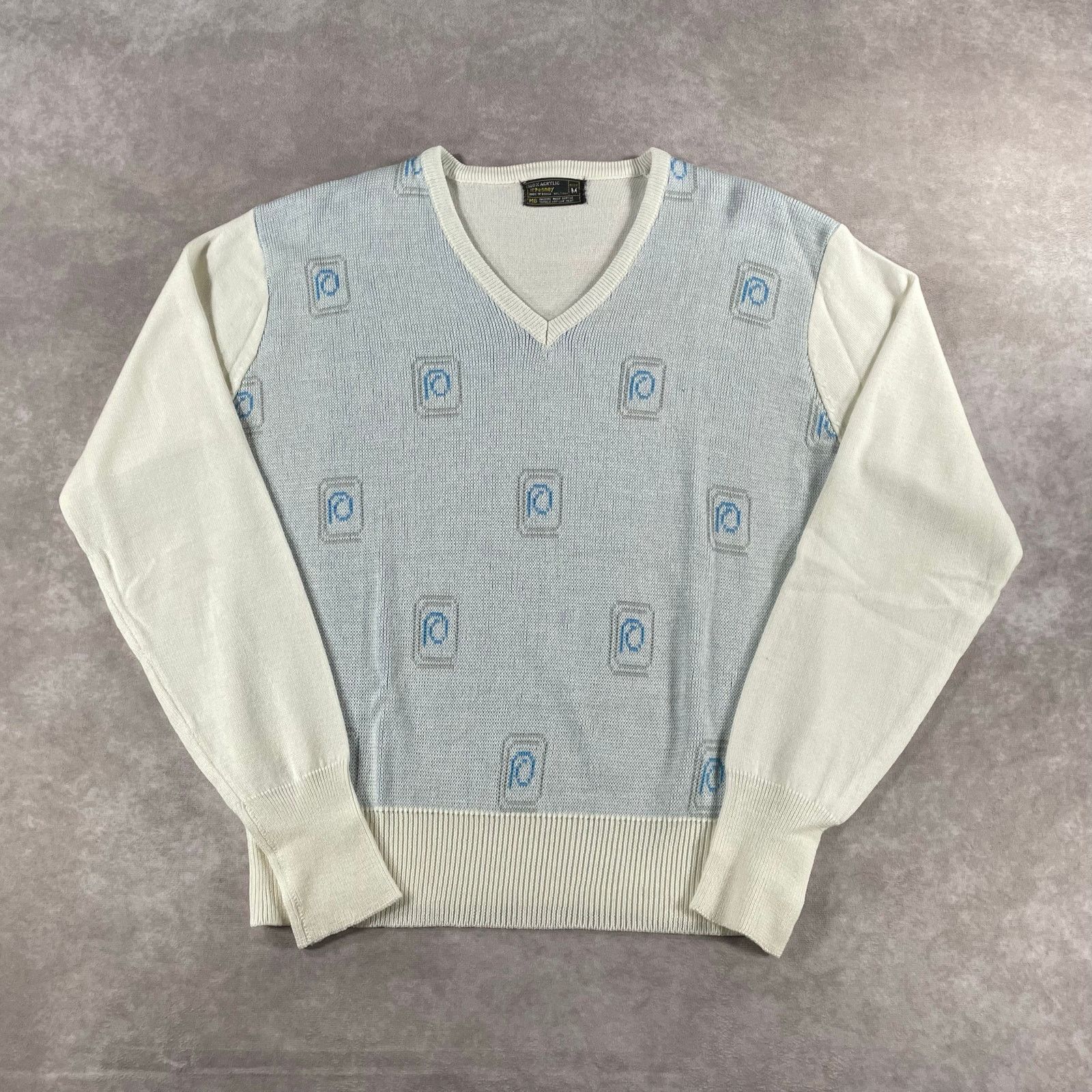 Vintage VINTAGE JC Penney Nordic Ski Sweater Adult Medium Blue 