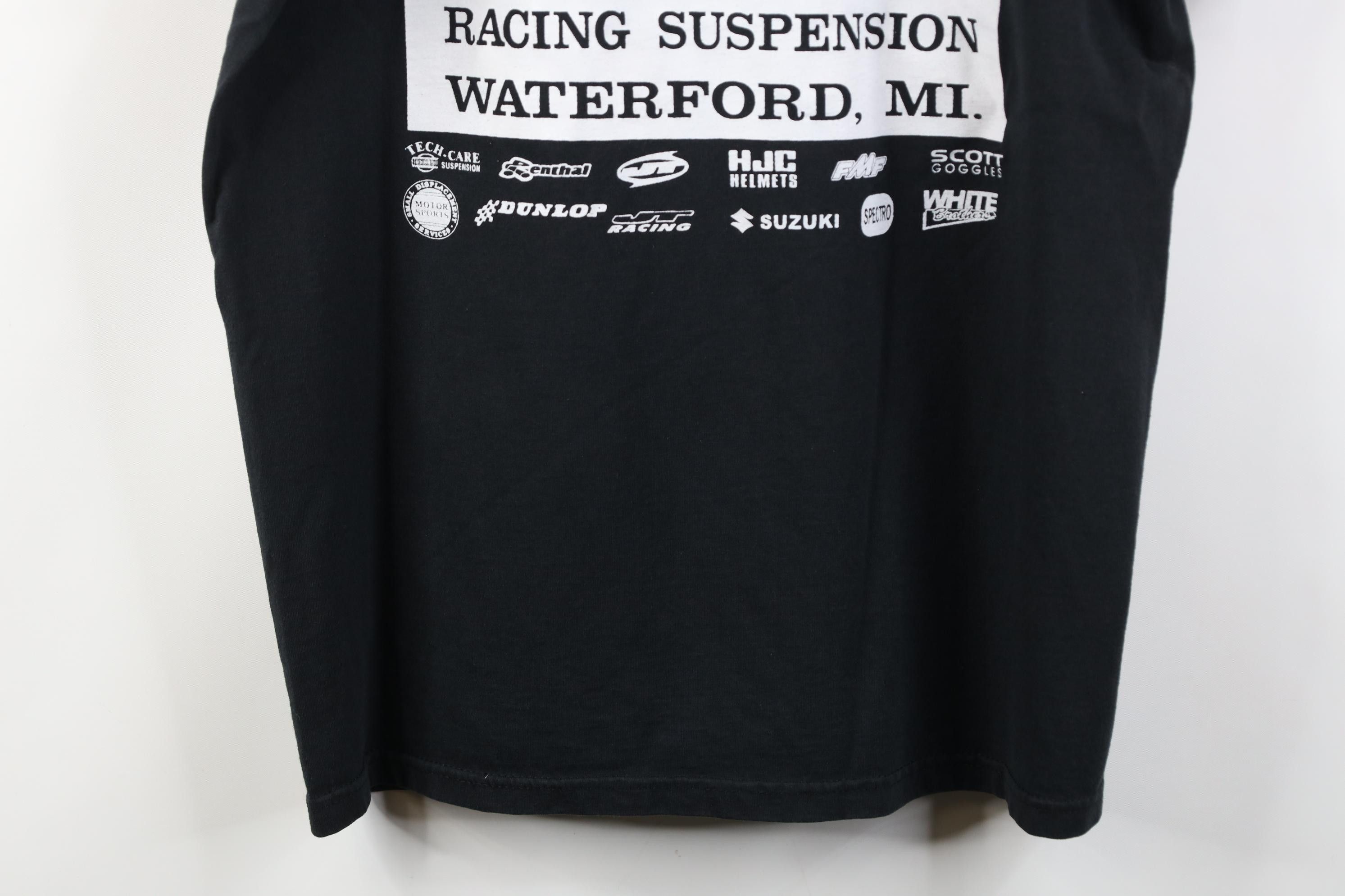 Vintage Vintage 90s Y2K Care Suspension Racing Motorcycle T-Shirt Size US XL / EU 56 / 4 - 17 Thumbnail