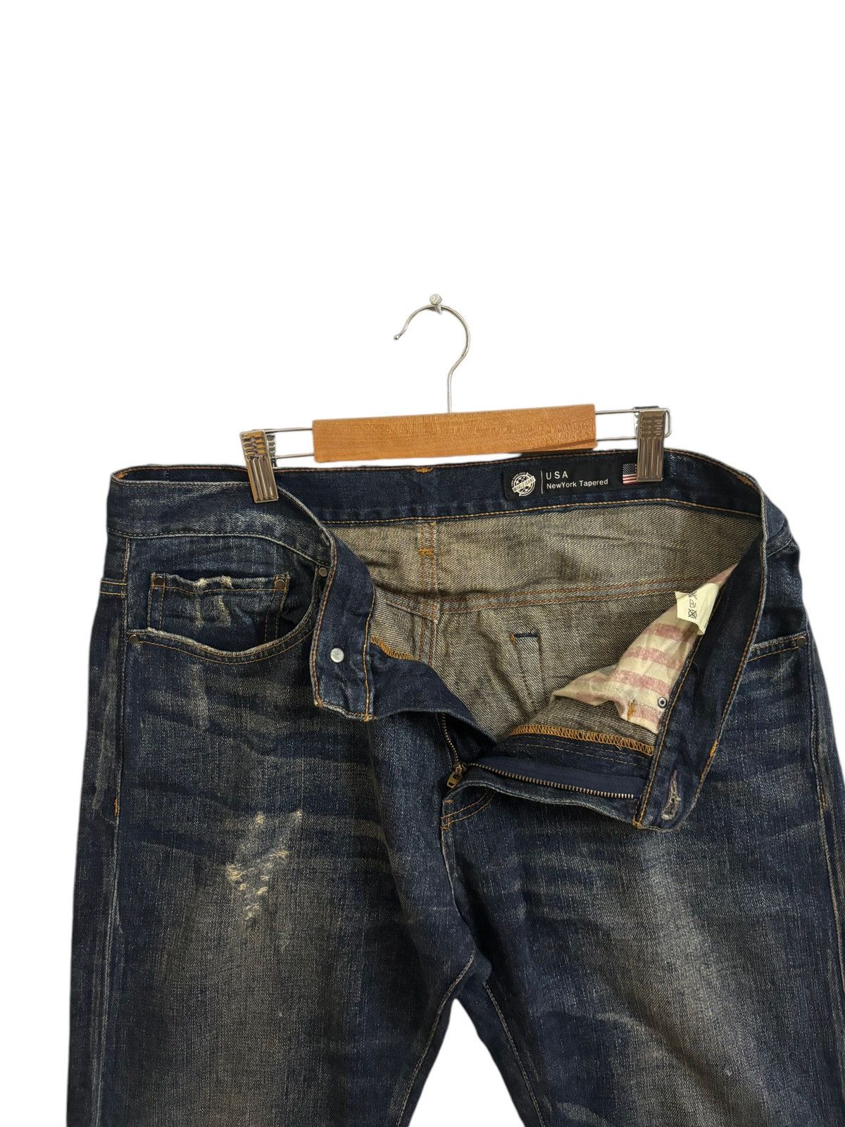 If Six Was Nine × Japanese Brand JAPANESE BRAND BACK NUMBER DISTRESSED DENIM MADE IN JAPAN Size US 34 / EU 50 - 6 Thumbnail