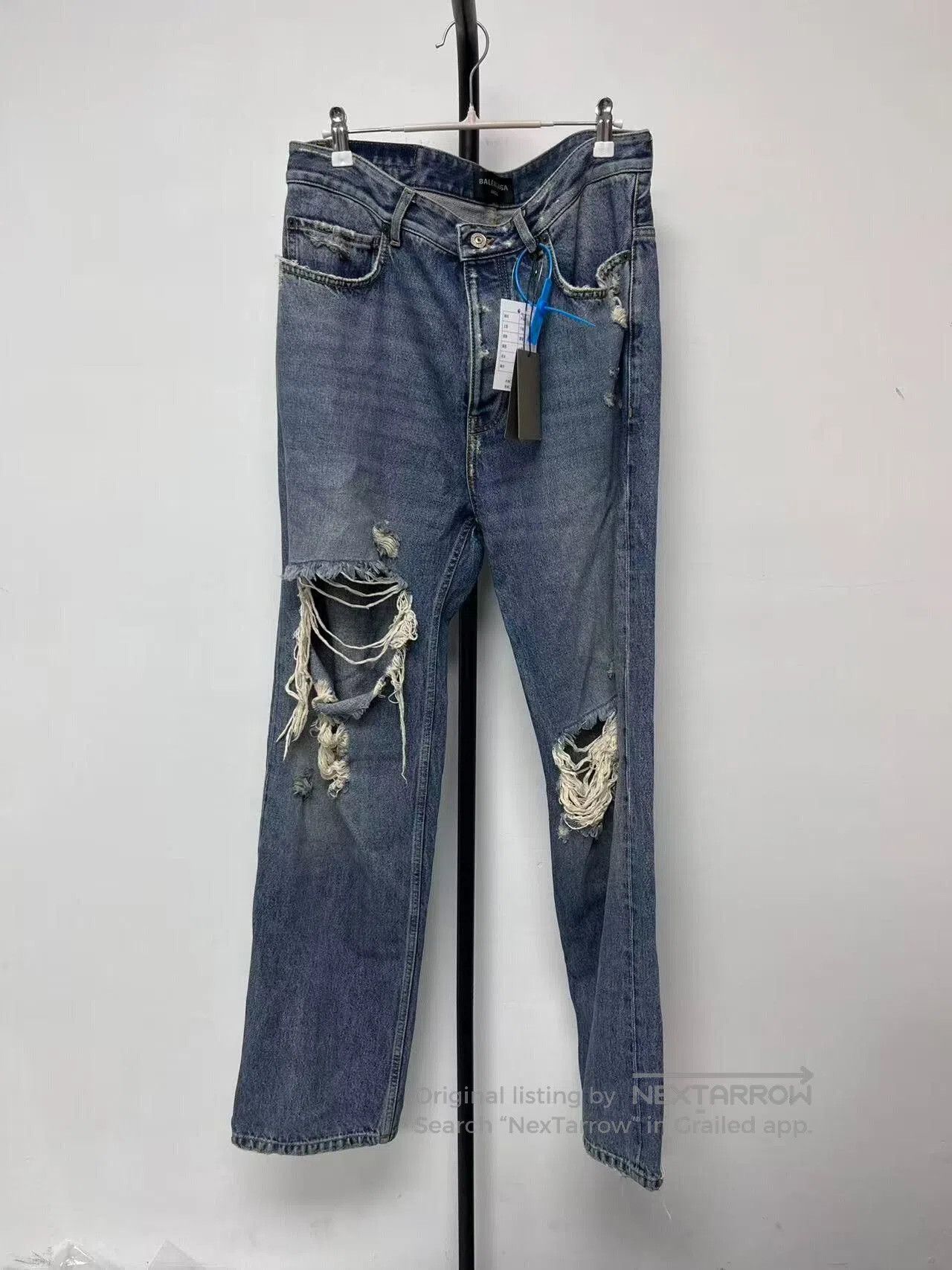 Balenciaga Balenciaga Men's Distressed Mid-Rise Straight Jeans. Size US 28 / EU 44 - 1 Thumbnail