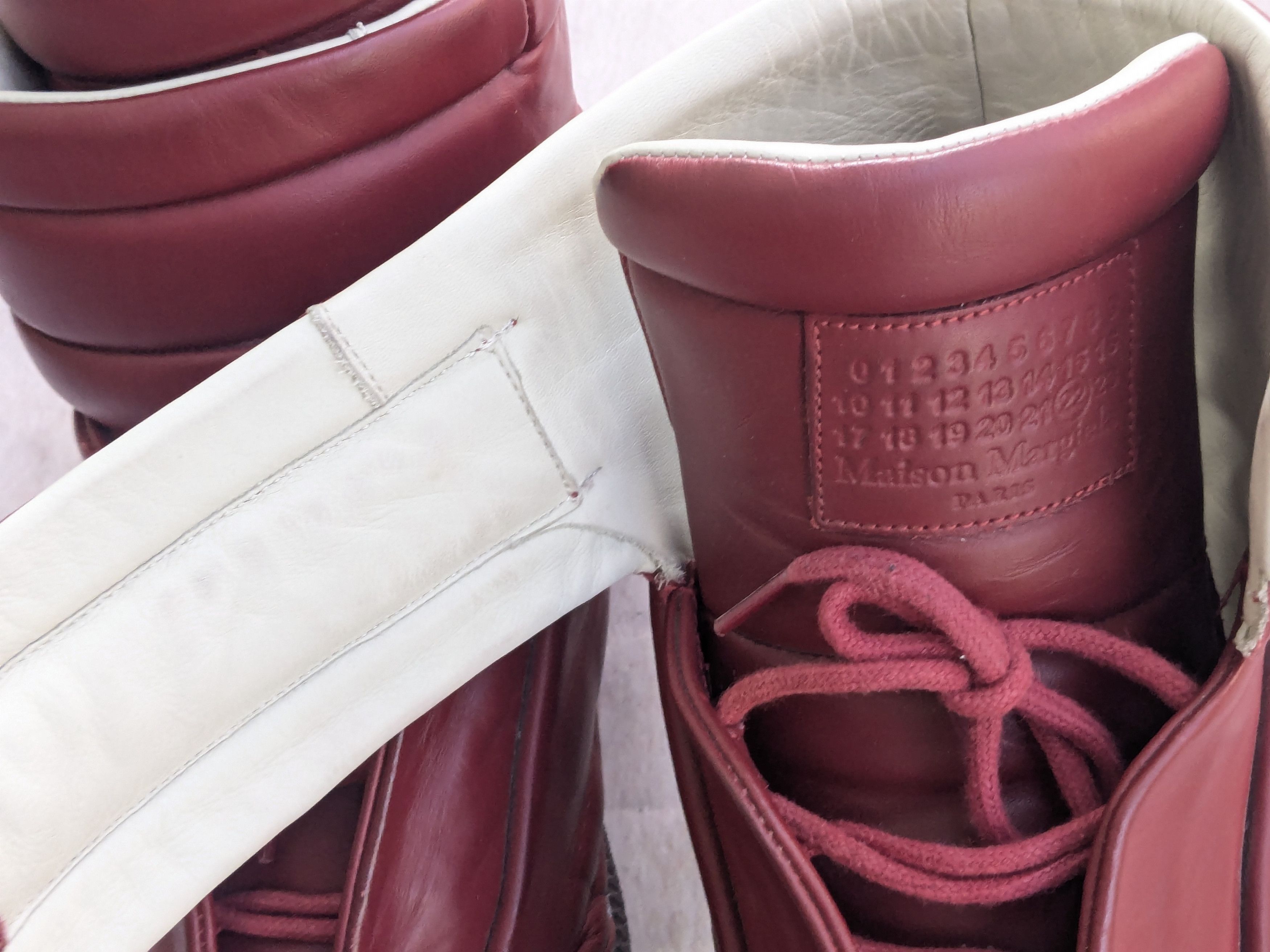 Maison Margiela Maison Margiela Future Red 12.45 Silver Leather High Tops Size US 12 / EU 45 - 3 Thumbnail