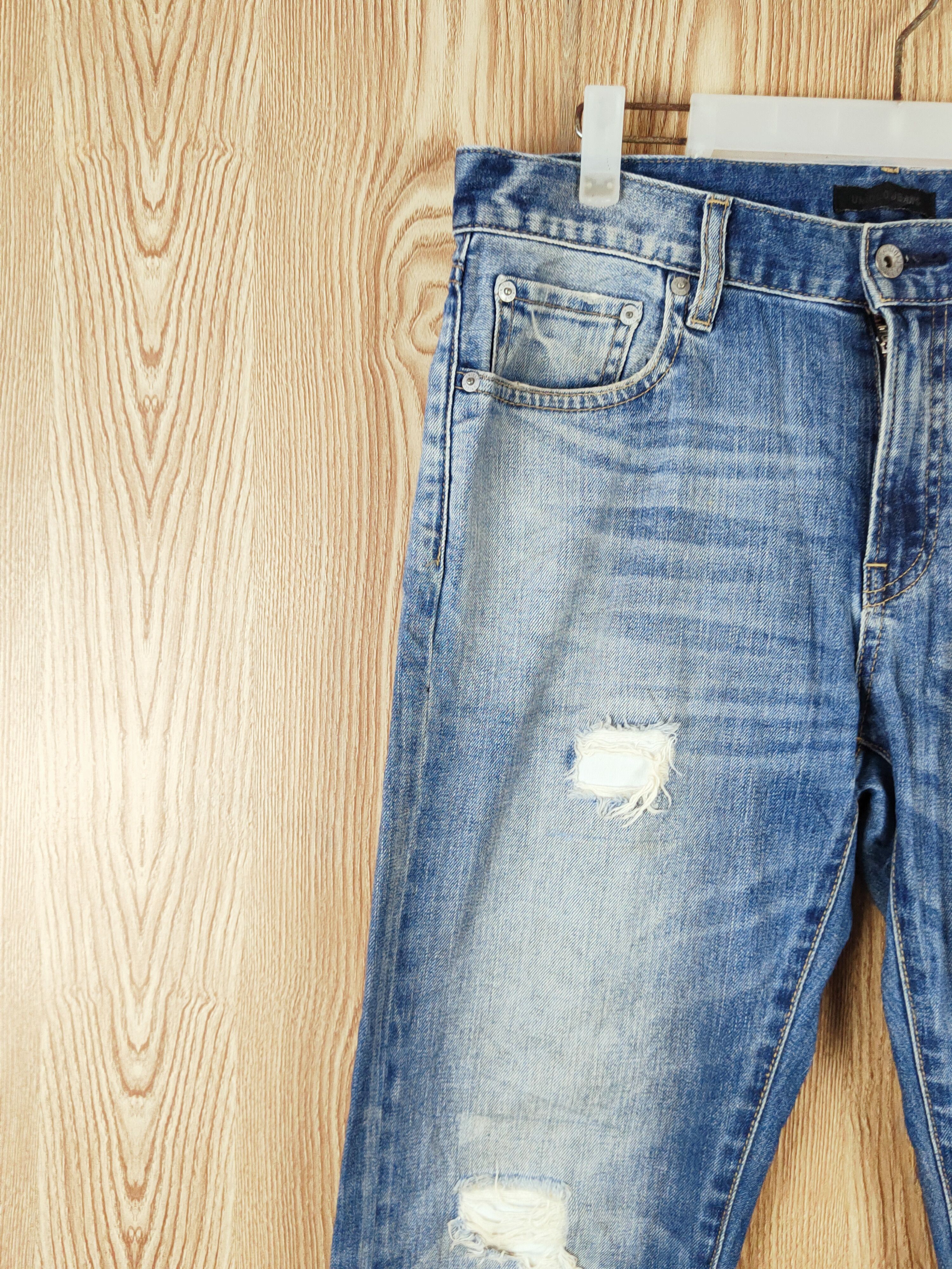 Uniqlo × Vintage Vintage Uniqlo Blue Faded Distressed Ripped Jeans Size US 34 / EU 50 - 3 Thumbnail
