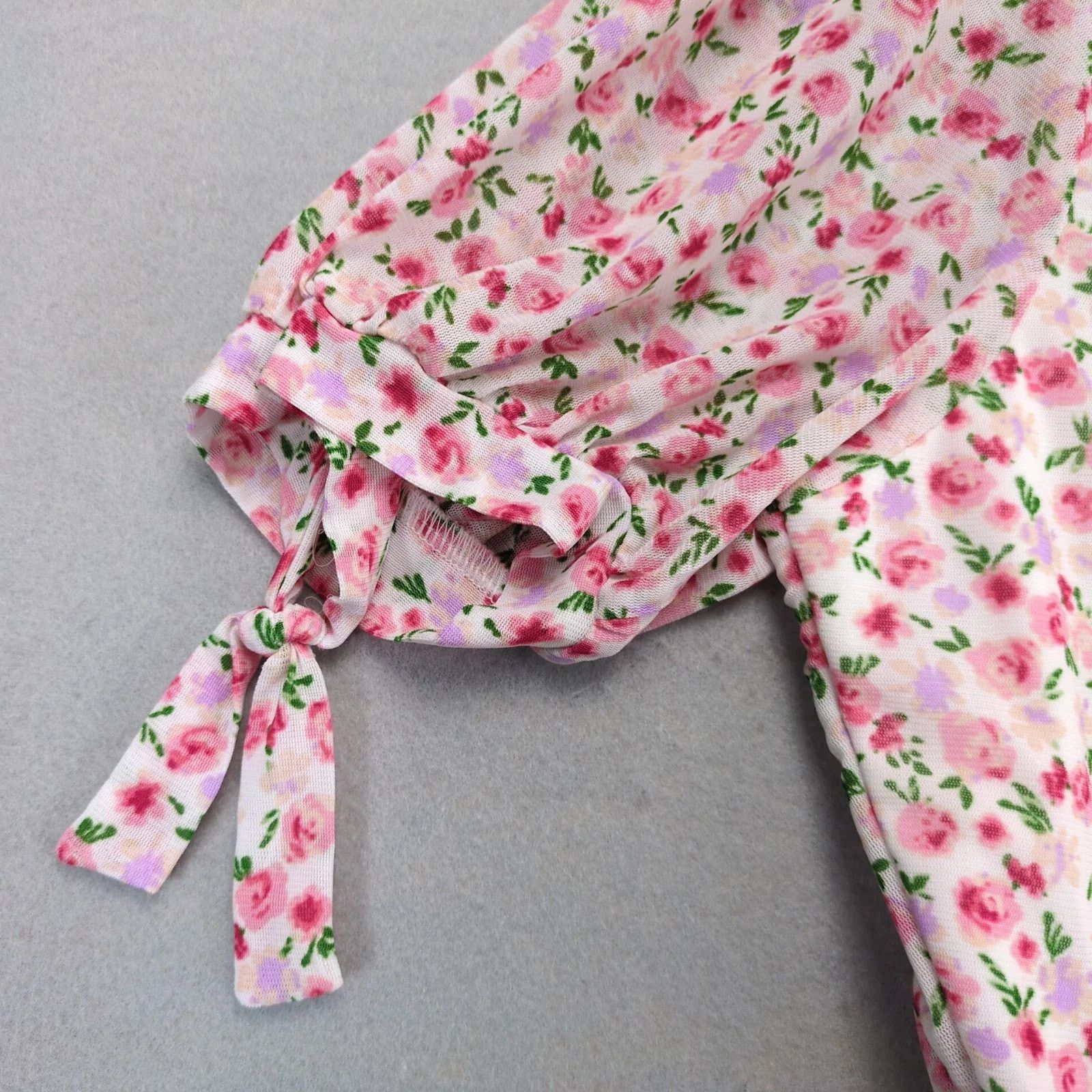 Other Siren Lily White Pink Floral Babydoll Dress Sz L Knee-Length Size L / US 10 / IT 46 - 4 Thumbnail