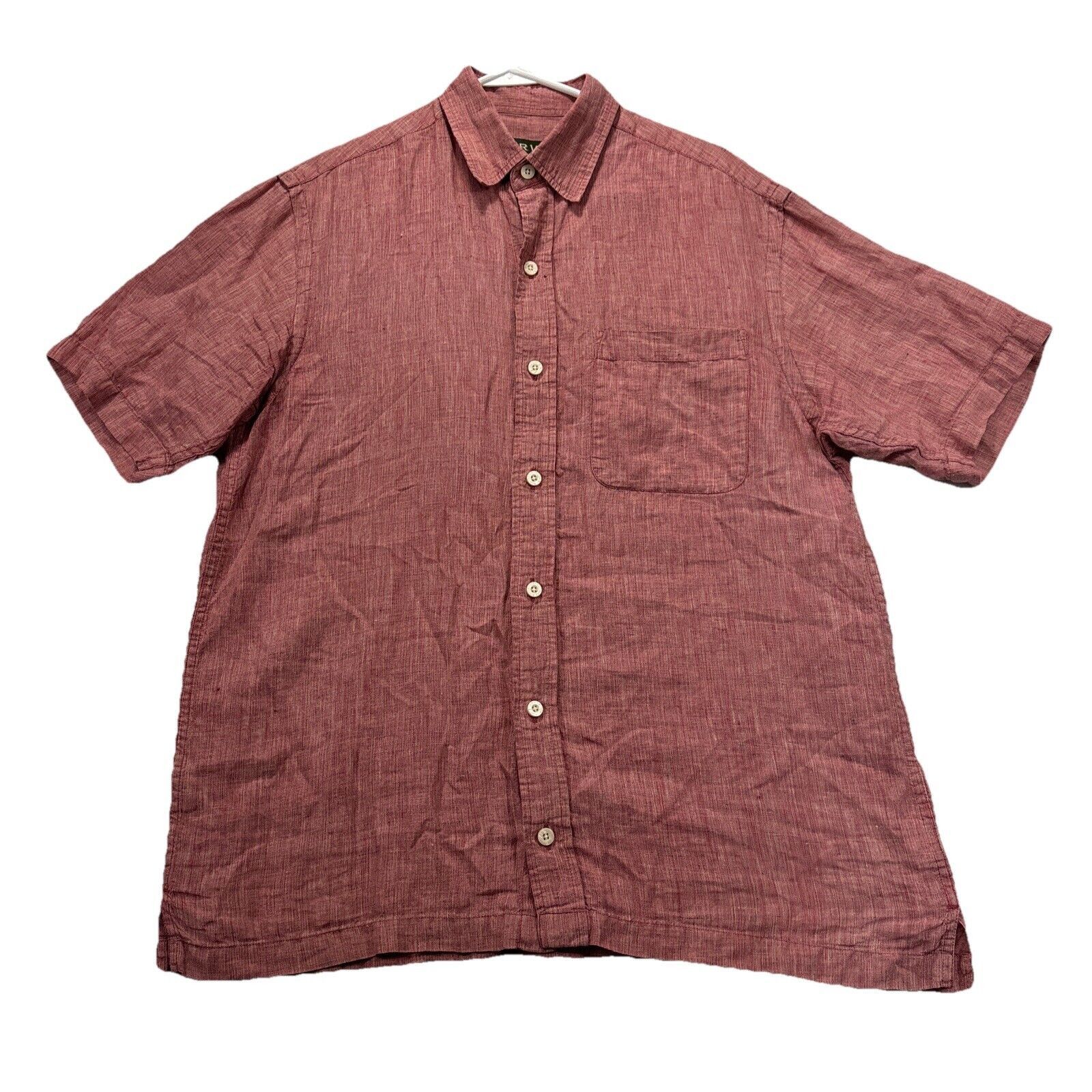 Orvis Orvis Shirt Mens M 100% Linen Short Sleeve Button Up Red Size US M / EU 48-50 / 2 - 1 Thumbnail