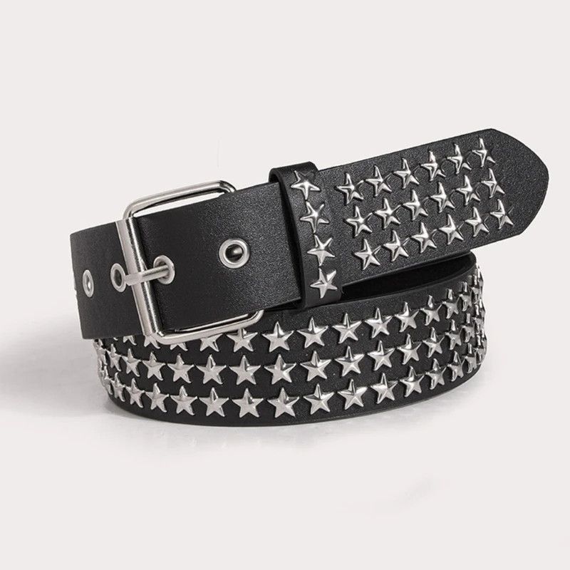 Japanese Brand × Vintage Three Rows Of Five Rivet Star Studded Pants Belt Size ONE SIZE - 5 Thumbnail